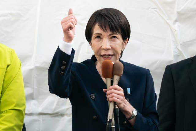 <p>Japanese prime minister Sanae Takaichi addresses and election campaign rally in Tokyo on 27 January 2026</p>