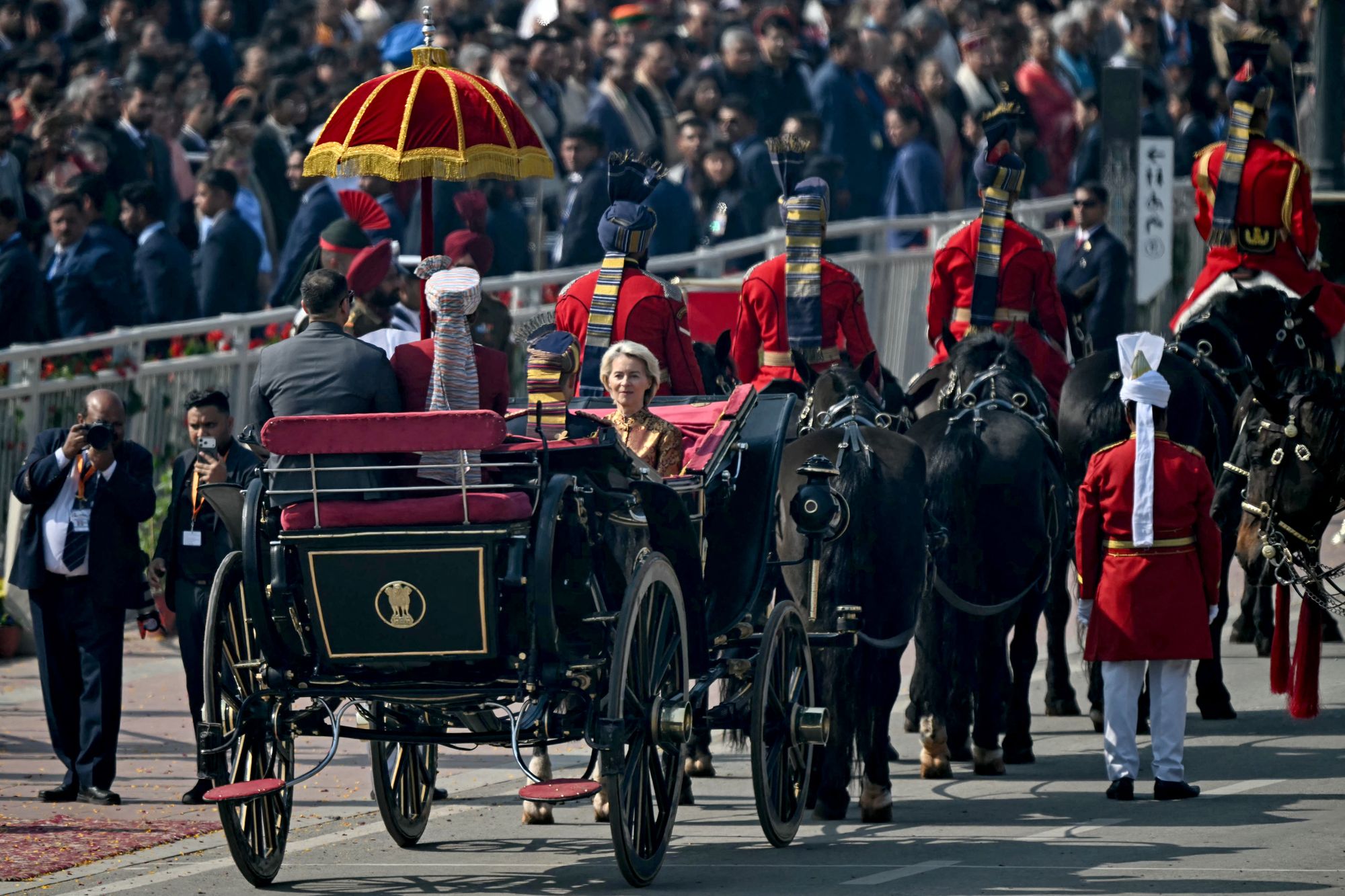 President of the European Commission Ursula von der Leyen attends India's 77th Republic Day parade in Delhi