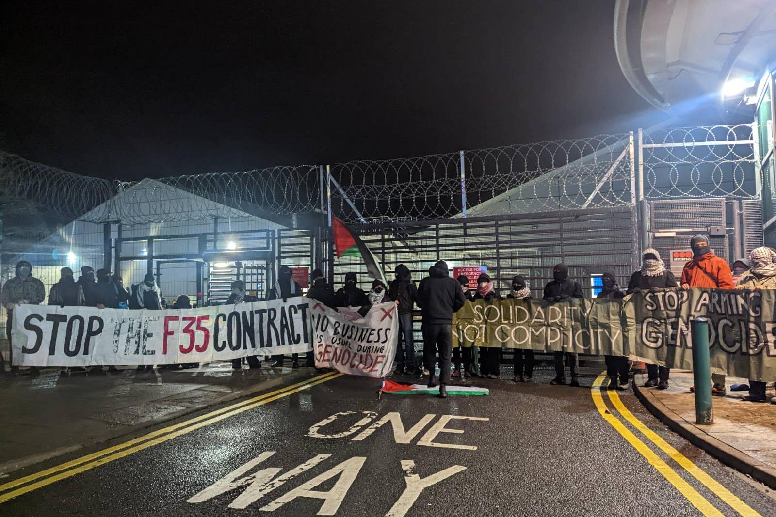 Demonstrators are staging a protest outside Leonardo in Edinburgh (Handout/PA)