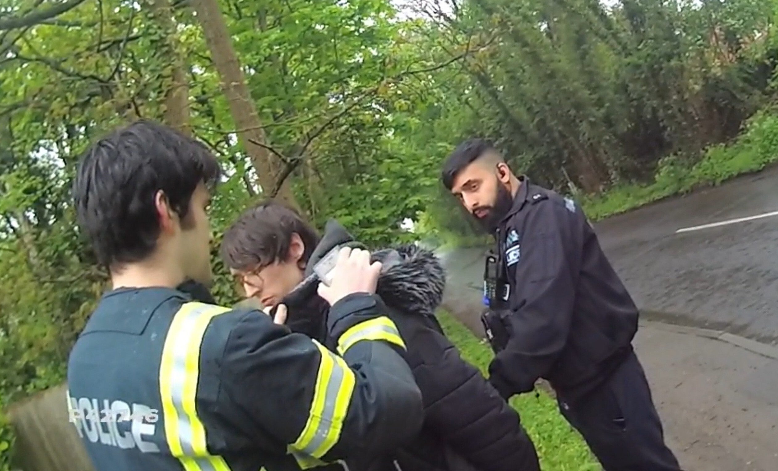 <p>Body-worn video captured Whittaker being arrested (Beds Police/PA)</p>