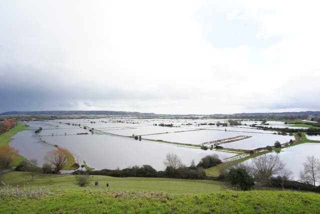 <p>Floodwater in Burrowbridge, Somerset</p>