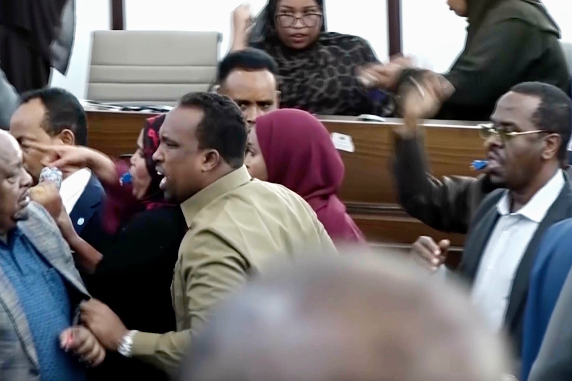 Somalia Parliament Scuffles