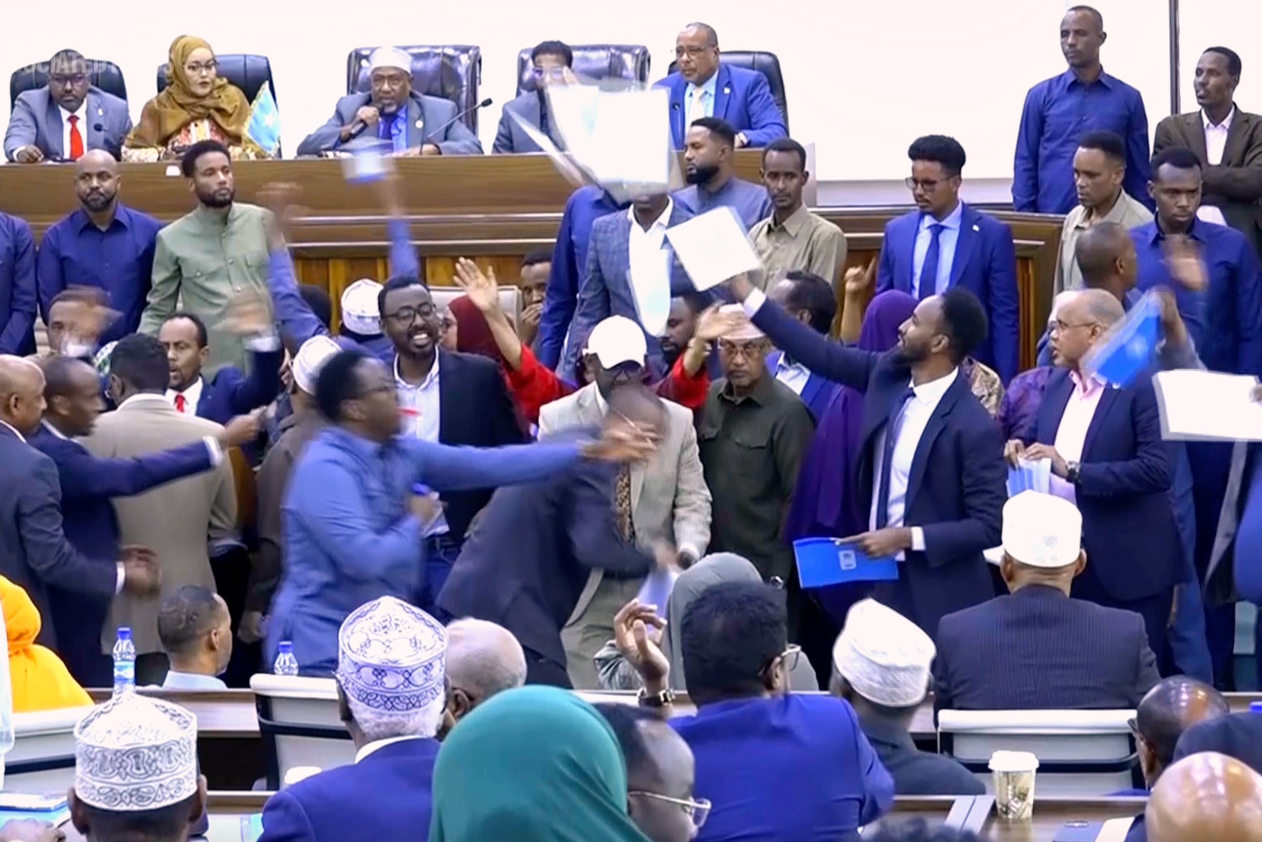 Somalia Parliament Scuffles