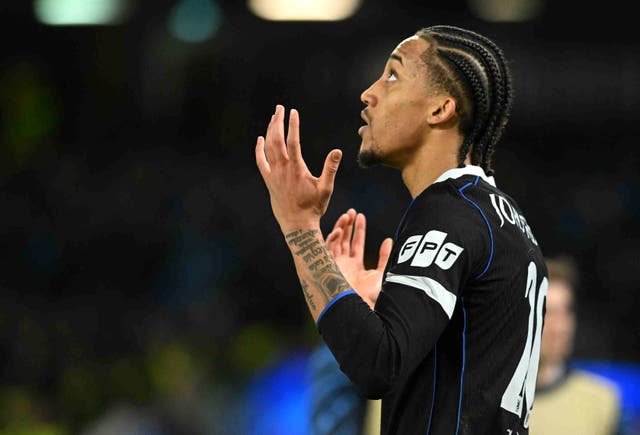 <p>Joao Pedro scored twice against Napoli</p>