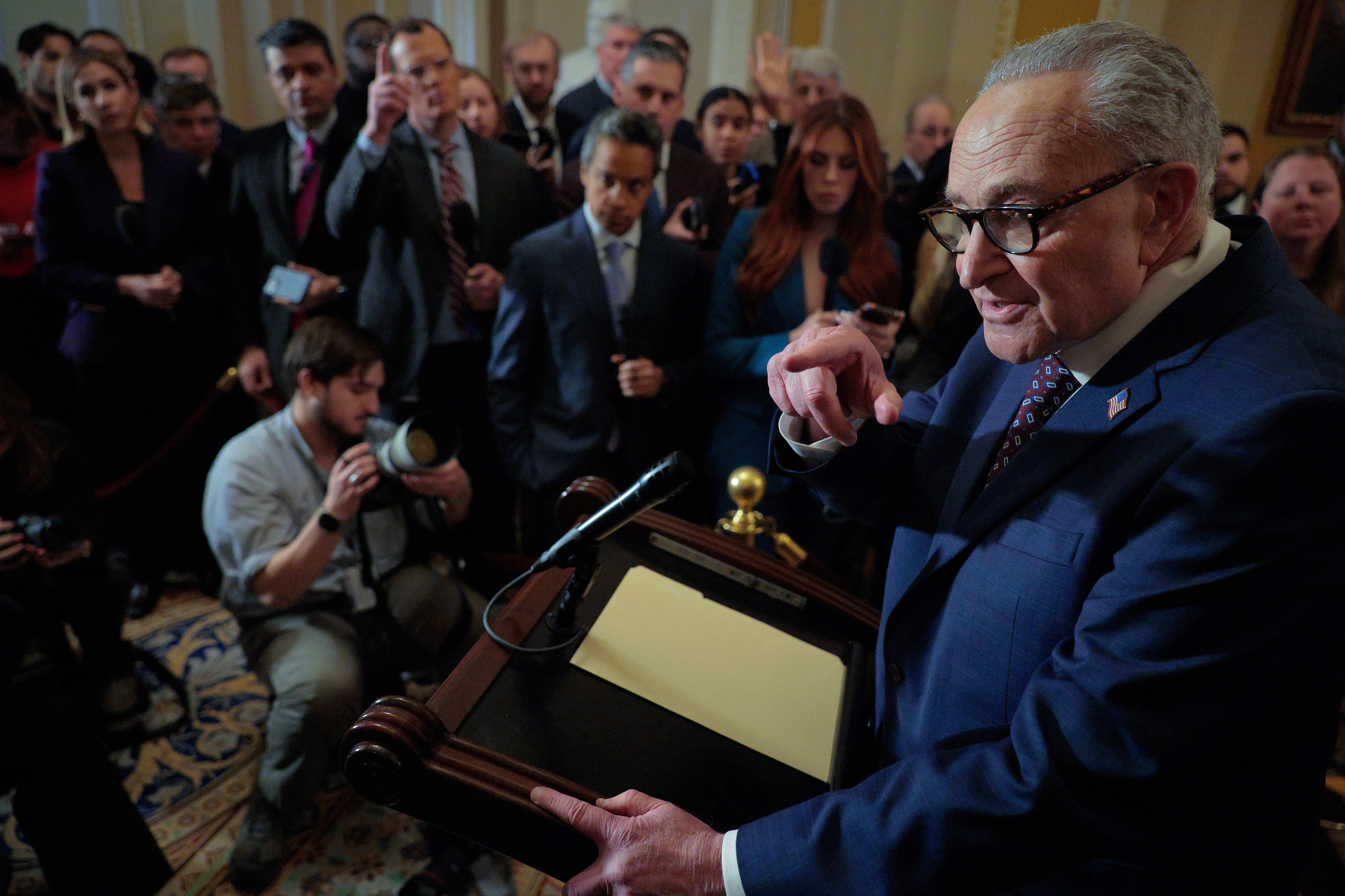 <p>Senate Minority Leader Charles Schumer (D-NY) threatened to hold up funding for the Department of Homeland Security after two U.S. citizens were murdered by Immigration and Customs Enforcement agents in Minneapolis.</p>