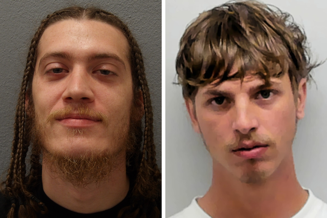 <p>Derrick Lee Vivian (left) and Christopher Jeffrey Smith (right), face burglary and illegal fishing charges after being caught on video fishing in a private lagoon at Florida Keys Aquarium Encounters</p>
