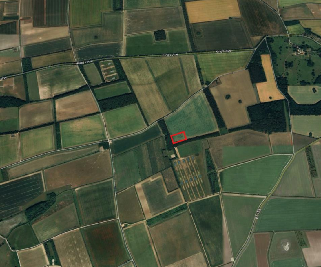 The proposed location for the slurry pit on the Sandringham Estate. Flitcham is located to the south (off map). Anmer Hall can be seen in the north east corner.