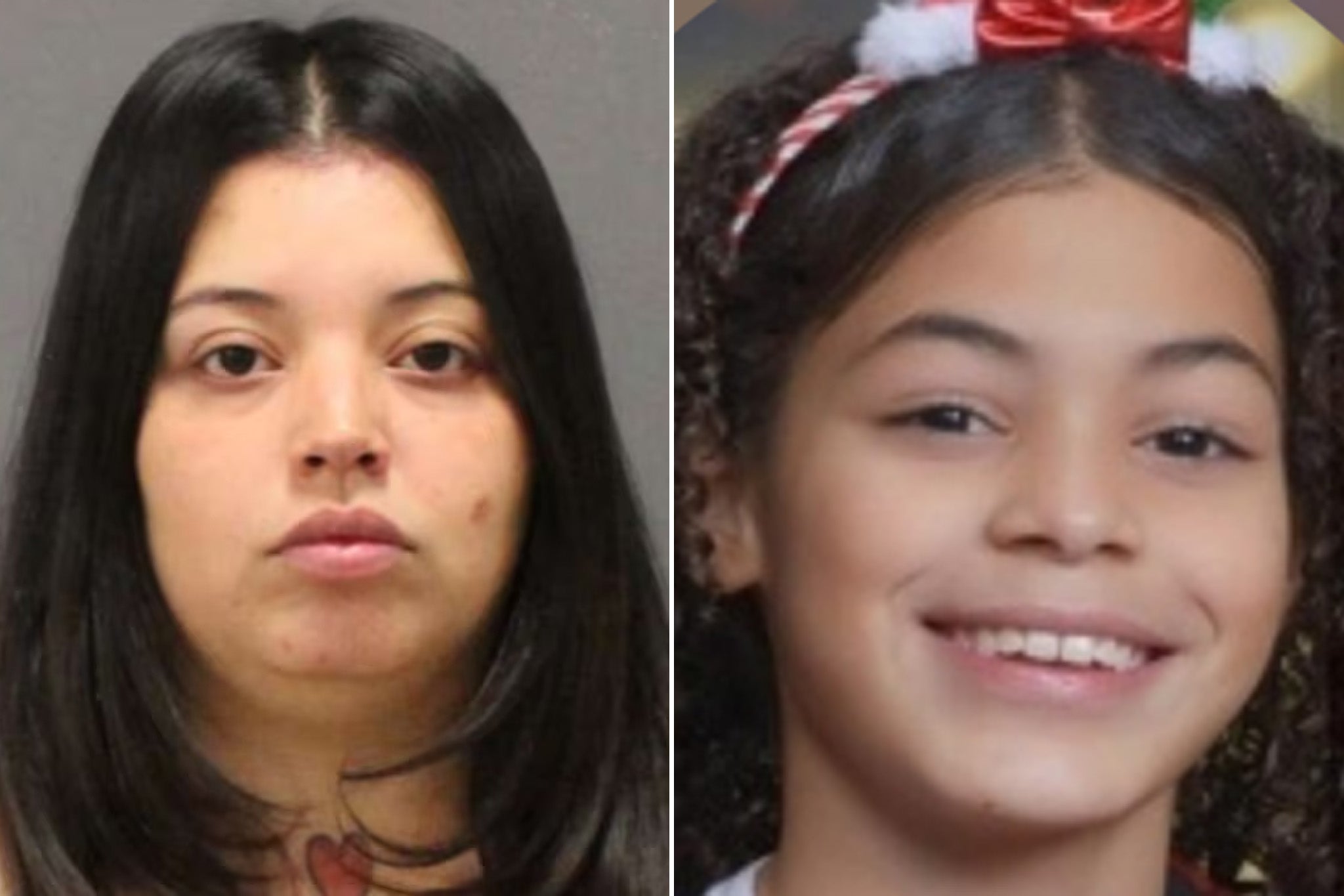 <p>Karla Garcia (left), who faces murder charges in the death of her daughter Mimi (right), allegedly asked 22-year-old Jacklyn Goulet to pretend to be the child during a Zoom call with DCF, months after the 11-year-old had died </p>