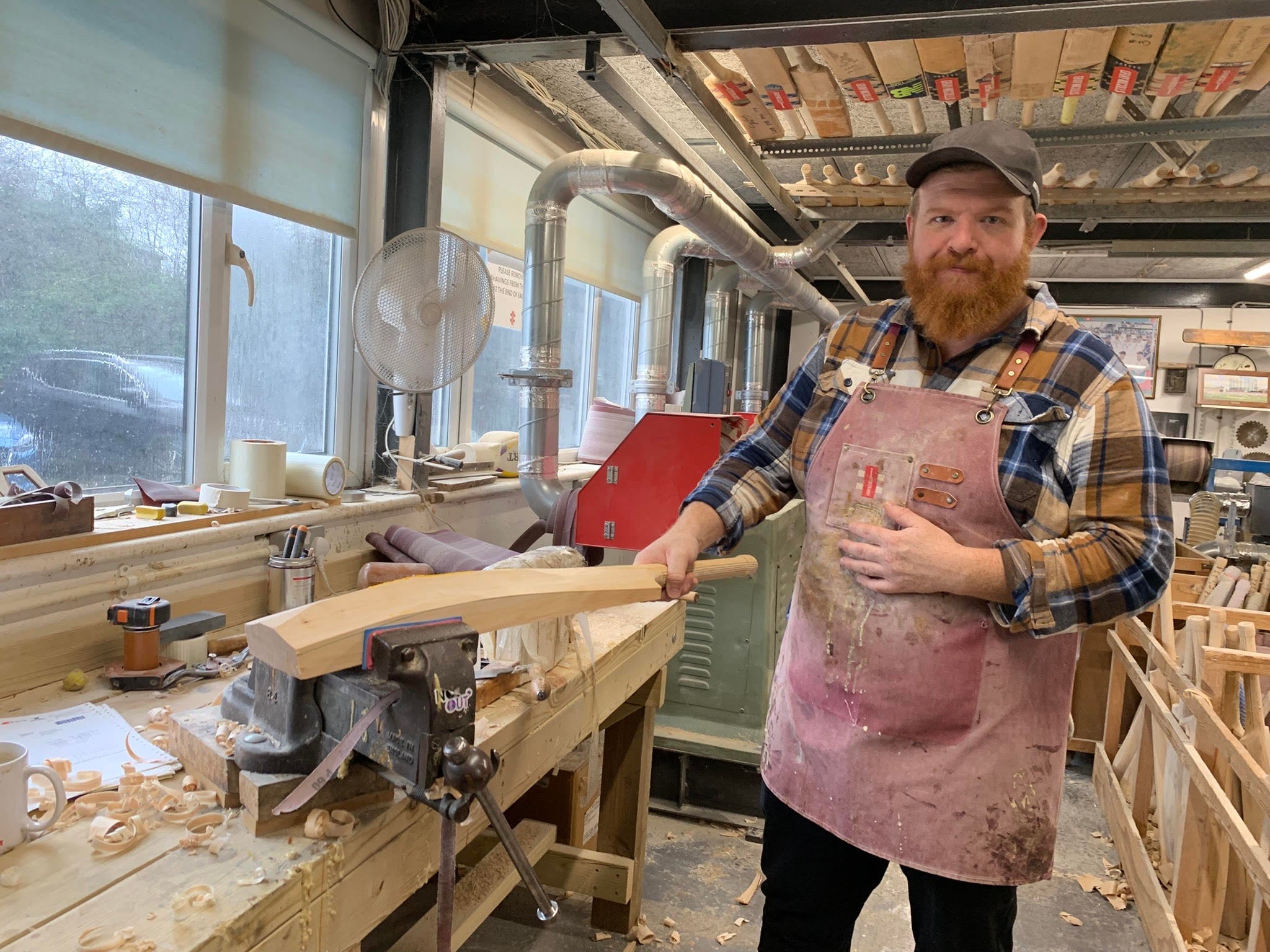 Bat-maker Alex Hohenkerk shows The Independent his workshop