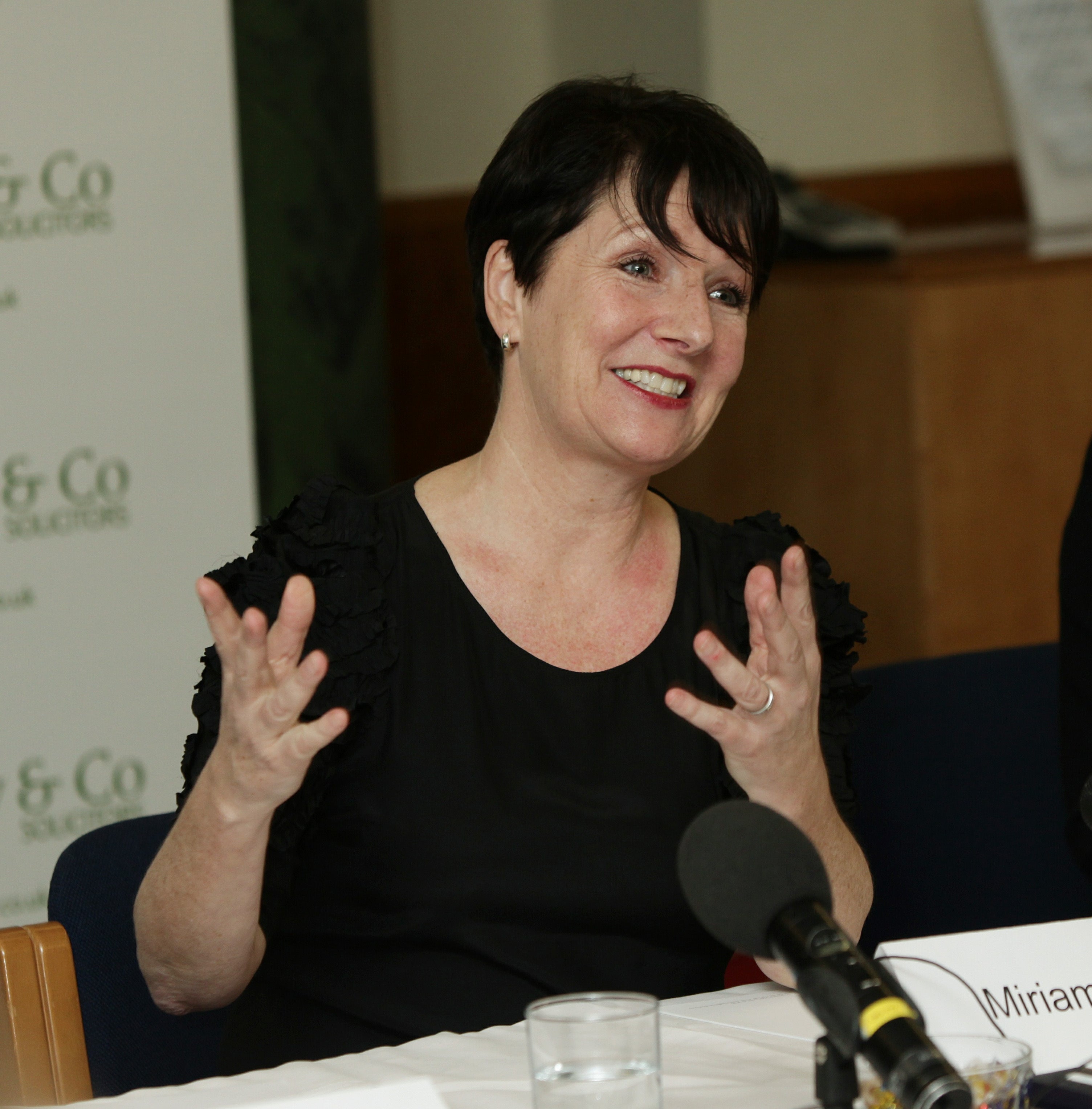 Former ‘Countryfile’ presenter Miriam O'Reilly, during a press conference at the Chamber of Shipping in central London, after winning her landmark claim against the BBC for age discrimination.