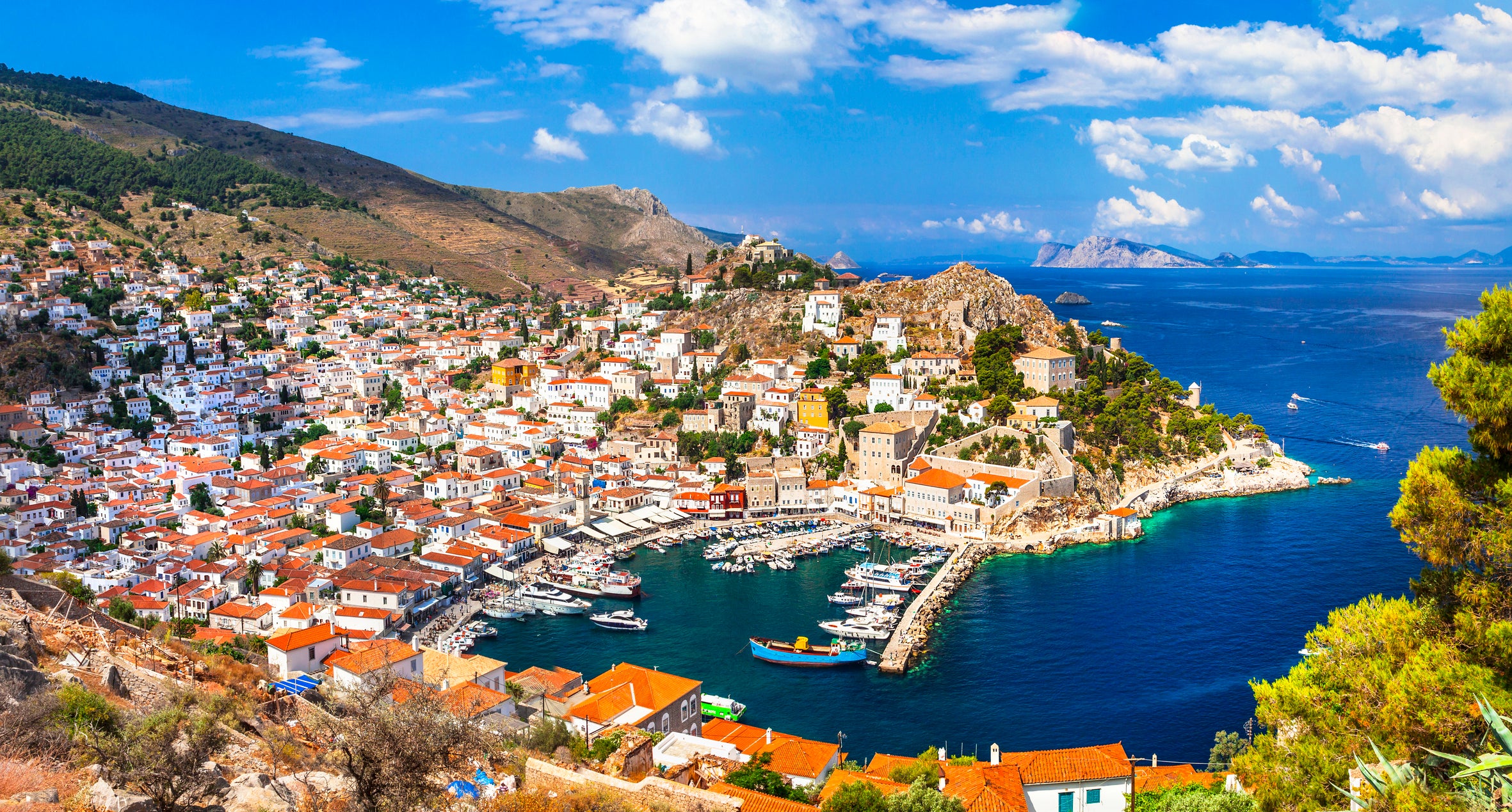 Hydra town is postcard-perfect from every angle, with a maze of alleys wrapping around the harbor