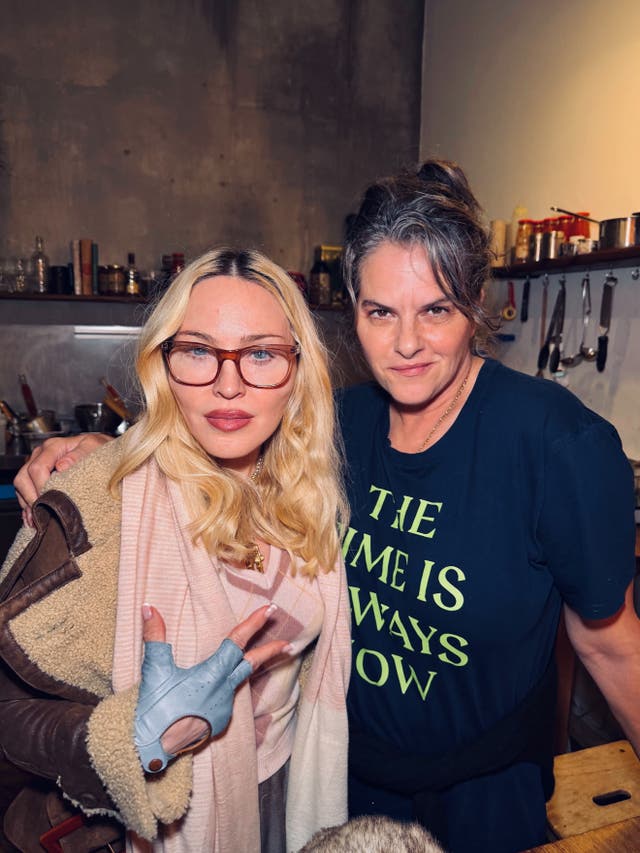 <p>Madonna pictured with prominent artist Tracey Emin</p>