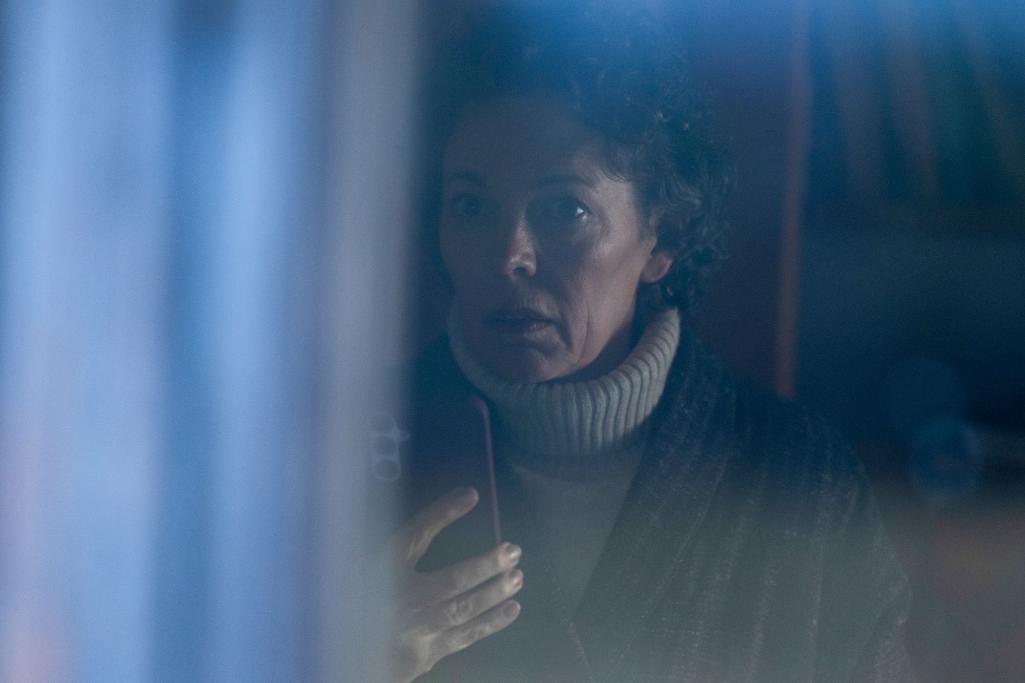 Gunned down: Angela Burr (Olivia Colman) was murdered at her home