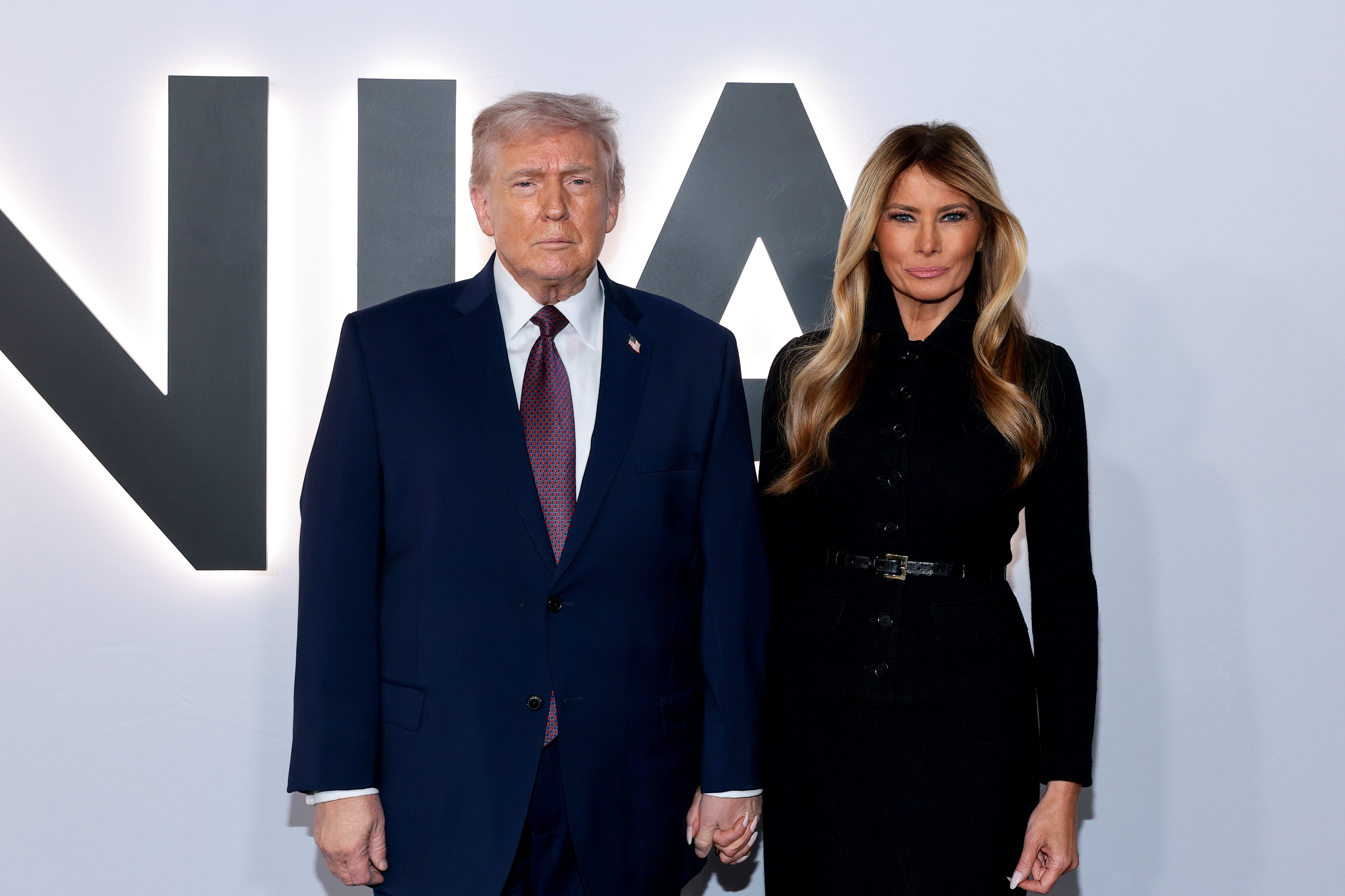 <p>Donald and Melania: The happy couple celebrate the release of the new documentary</p>