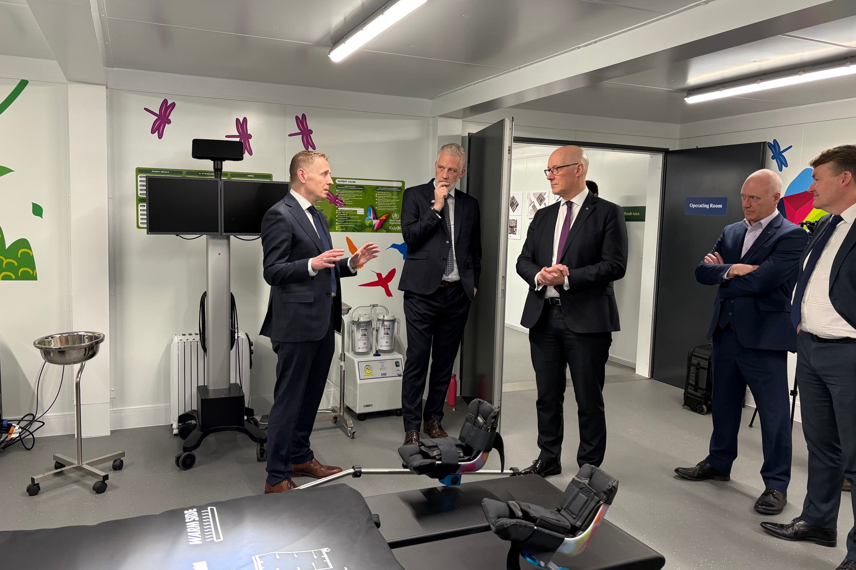 John Swinney visited the Kids Operating Room facility in Dundee on Friday (Neil Pooran/PA)