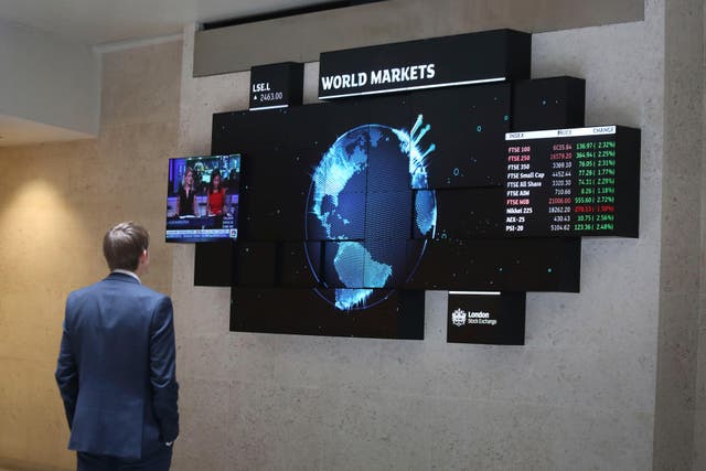 The FTSE 100 index closed up 51.78 points (Philip Toscano/PA)