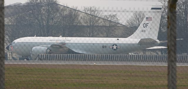 <p>The USAF WC-135R Constant Phoenix jet is used to detect radioactive particles in the atmosphere</p>