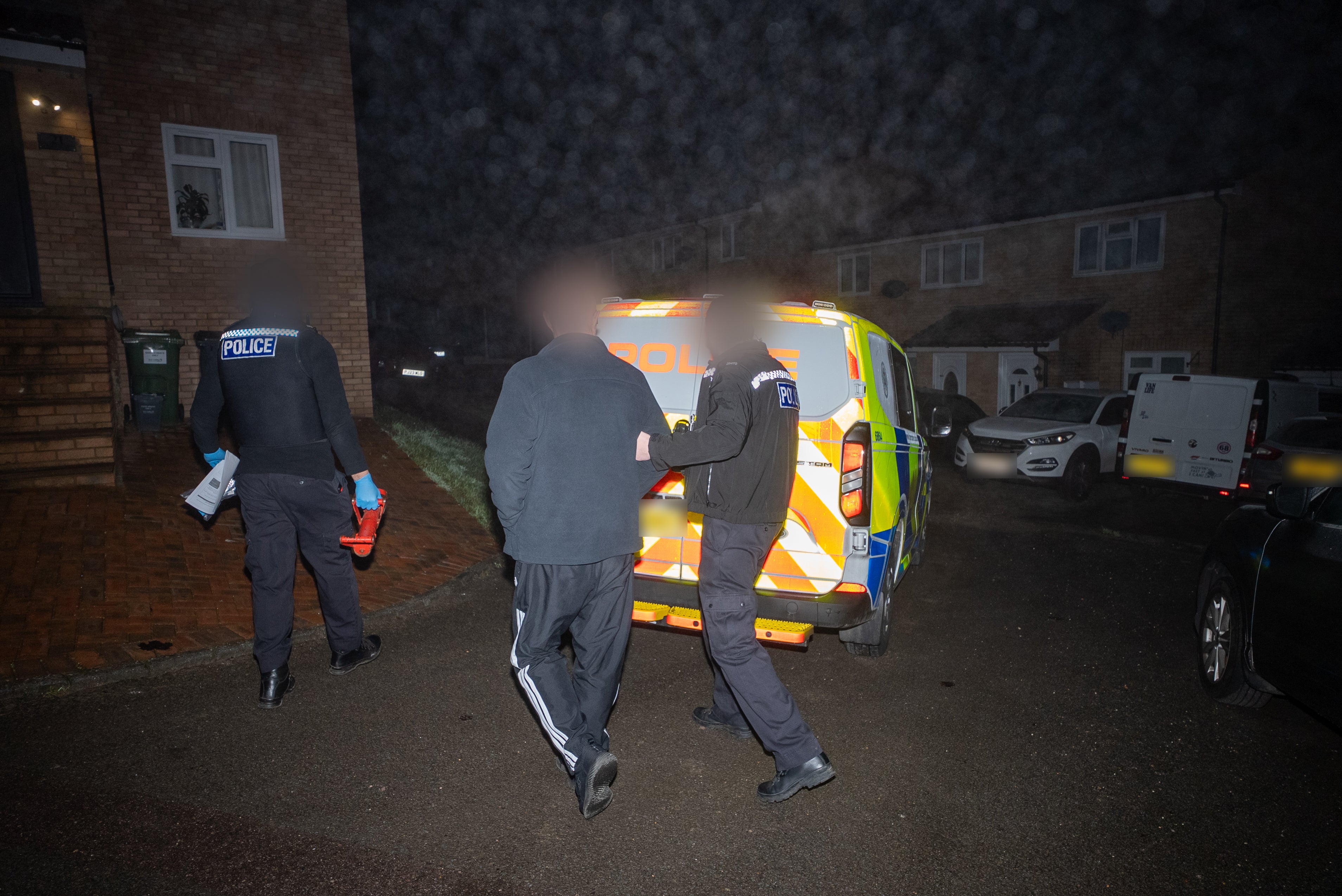 Police making an arrest as part of an ongoing investigation into the large-scale, illegal tipping of waste at a site in Kidlington, Oxfordshire