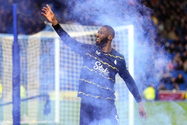 Everton’s Beto celebrates the equaliser (Adam Davy/PA)