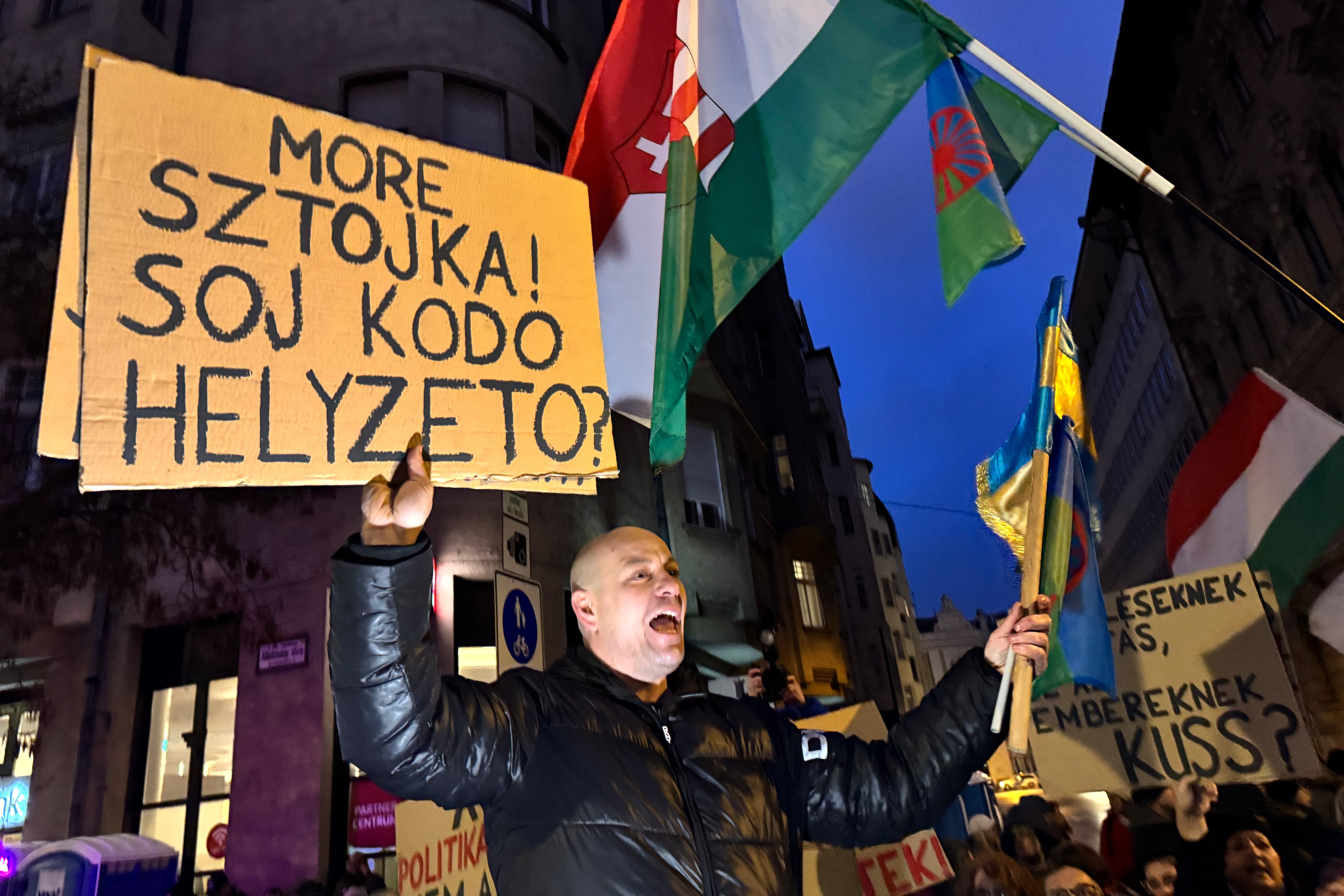 Hungary Roma Protest