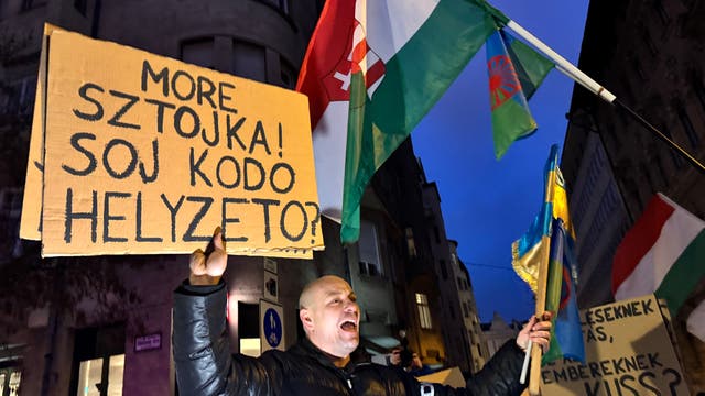 Hungary Roma Protest