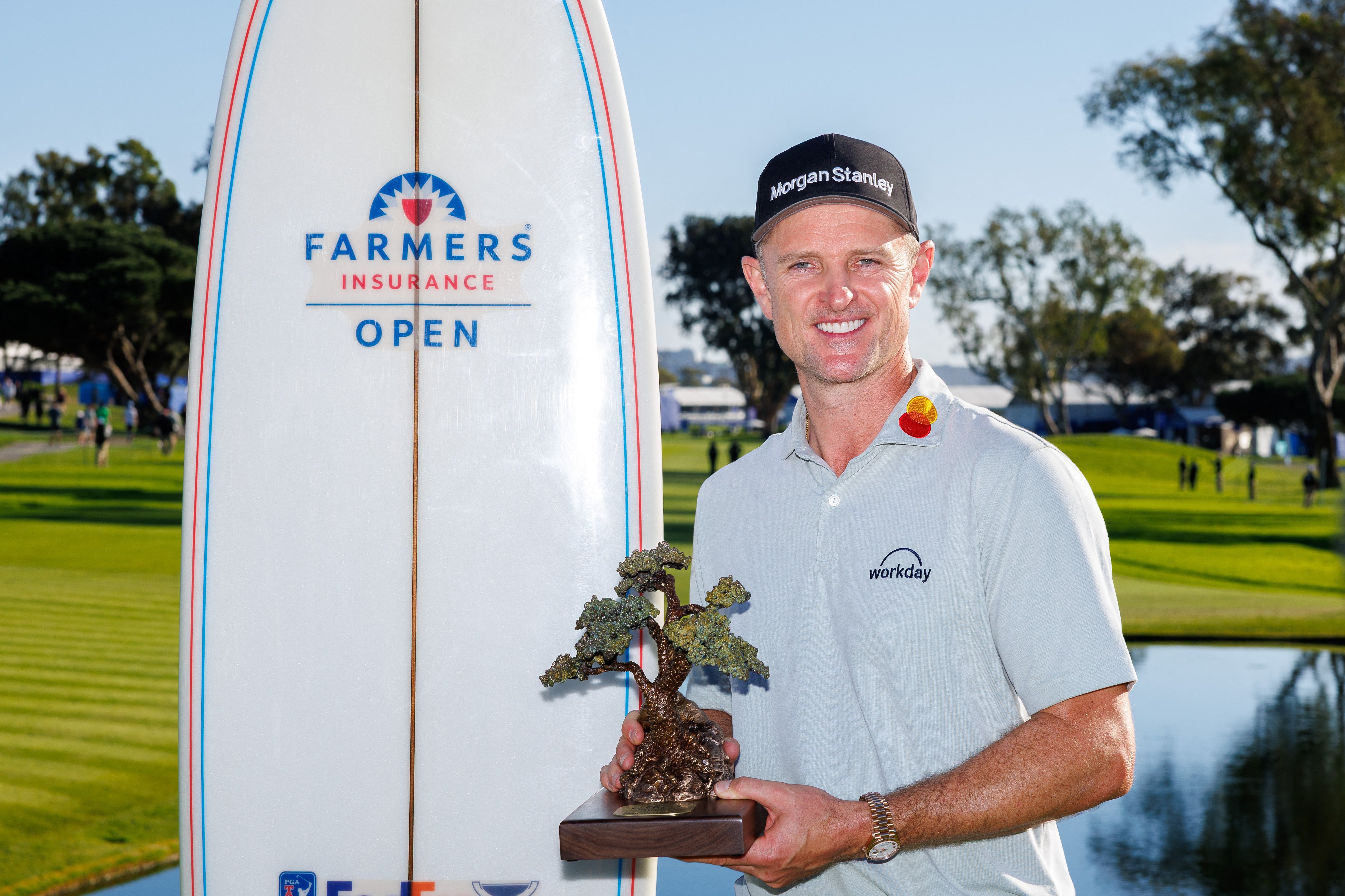 Justin Rose venceu o Farmers Insurance Open por sete tacadas