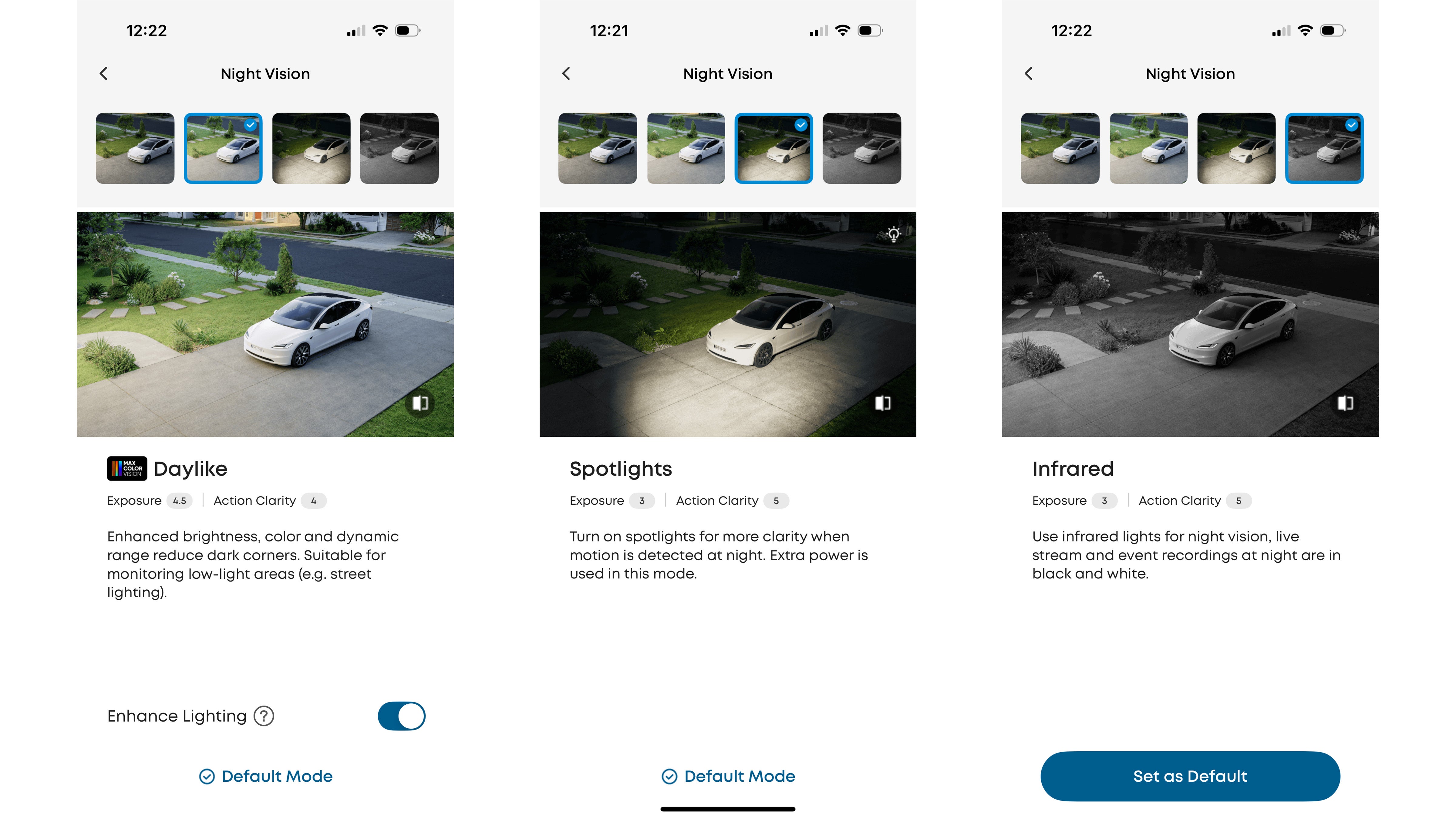 Eufy cameras offer several night vision options