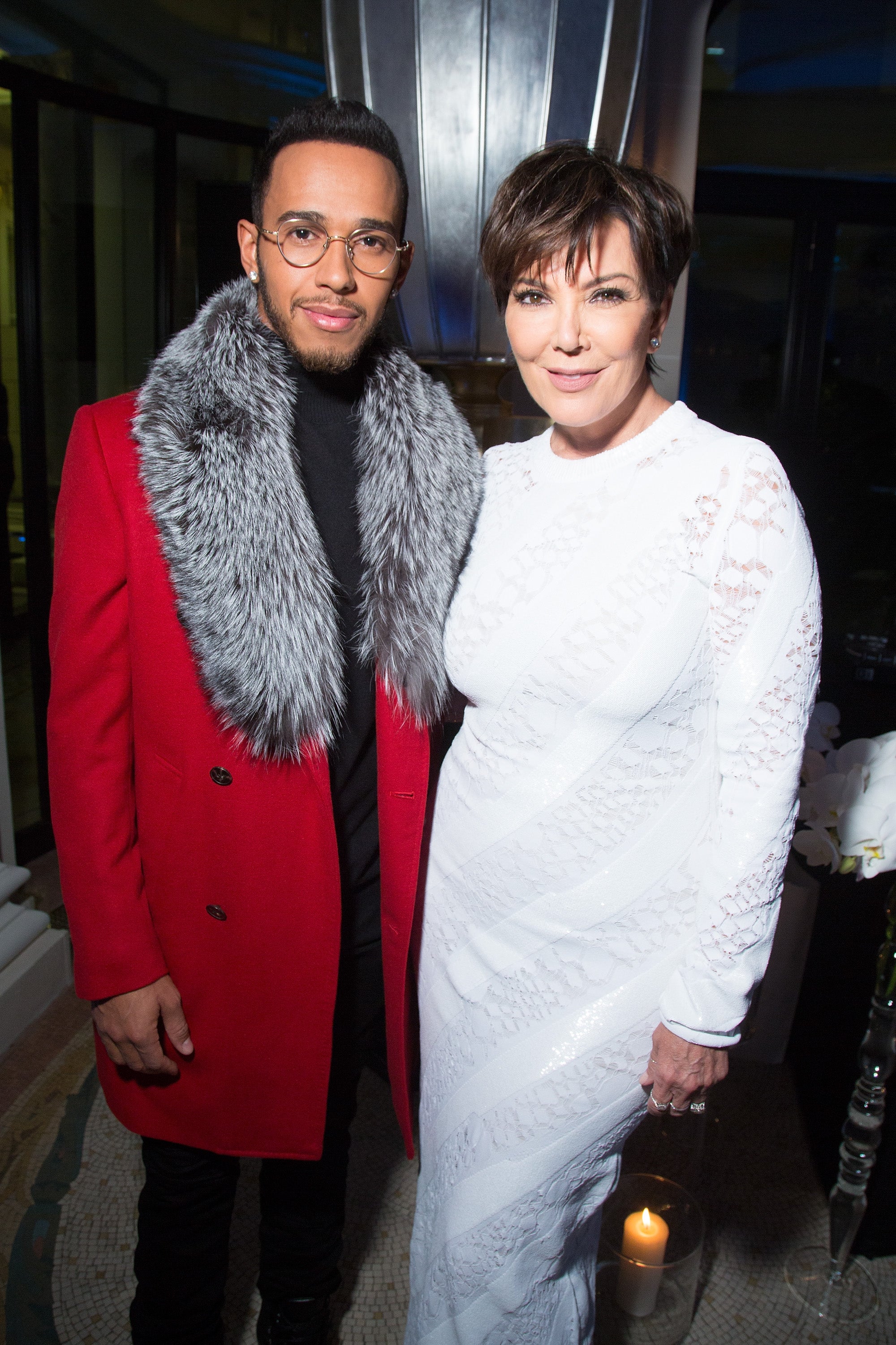 Hamilton and Kris Jenner at Paris Fashion Week in 2016