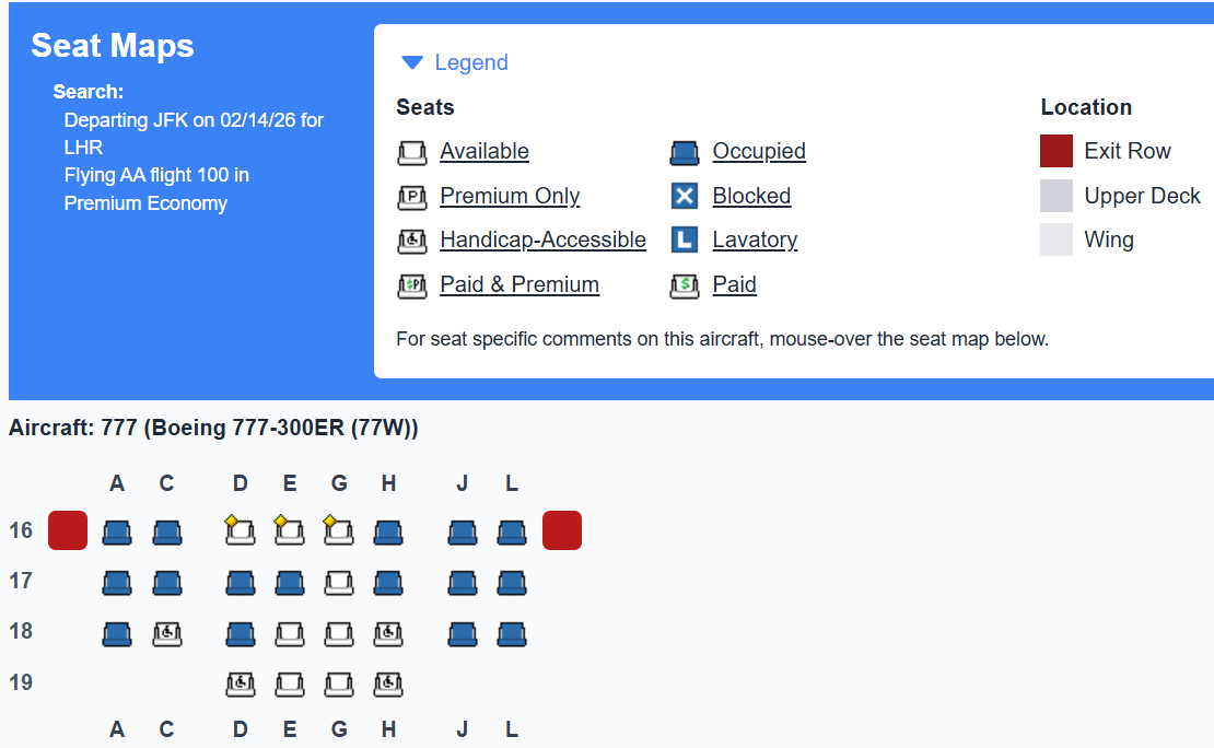 Expert Flyer isn't the slickest of seat-map sites, but it does the job