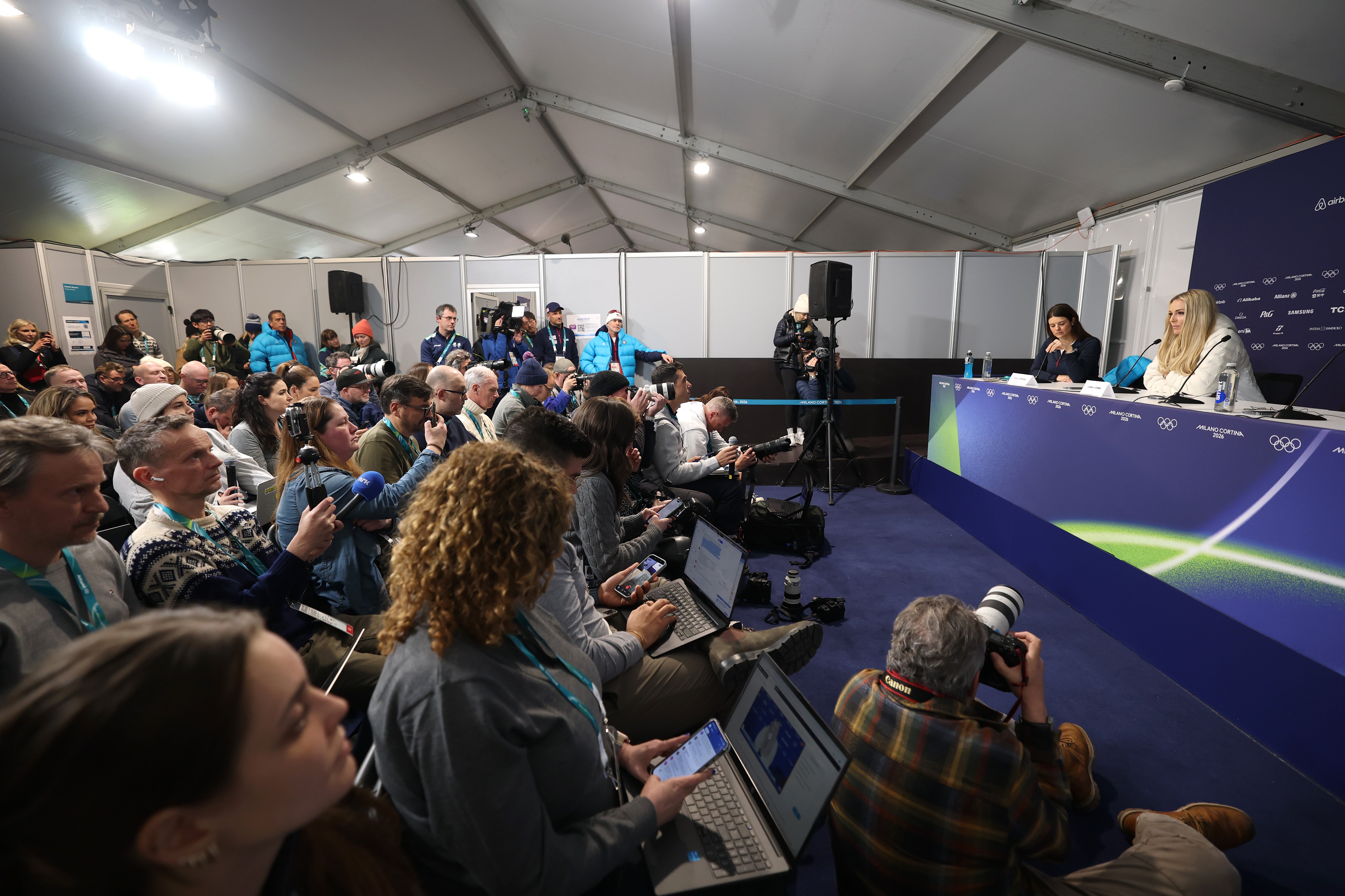 Линдзи Вон је разговарала са препуном кућом у Кортини