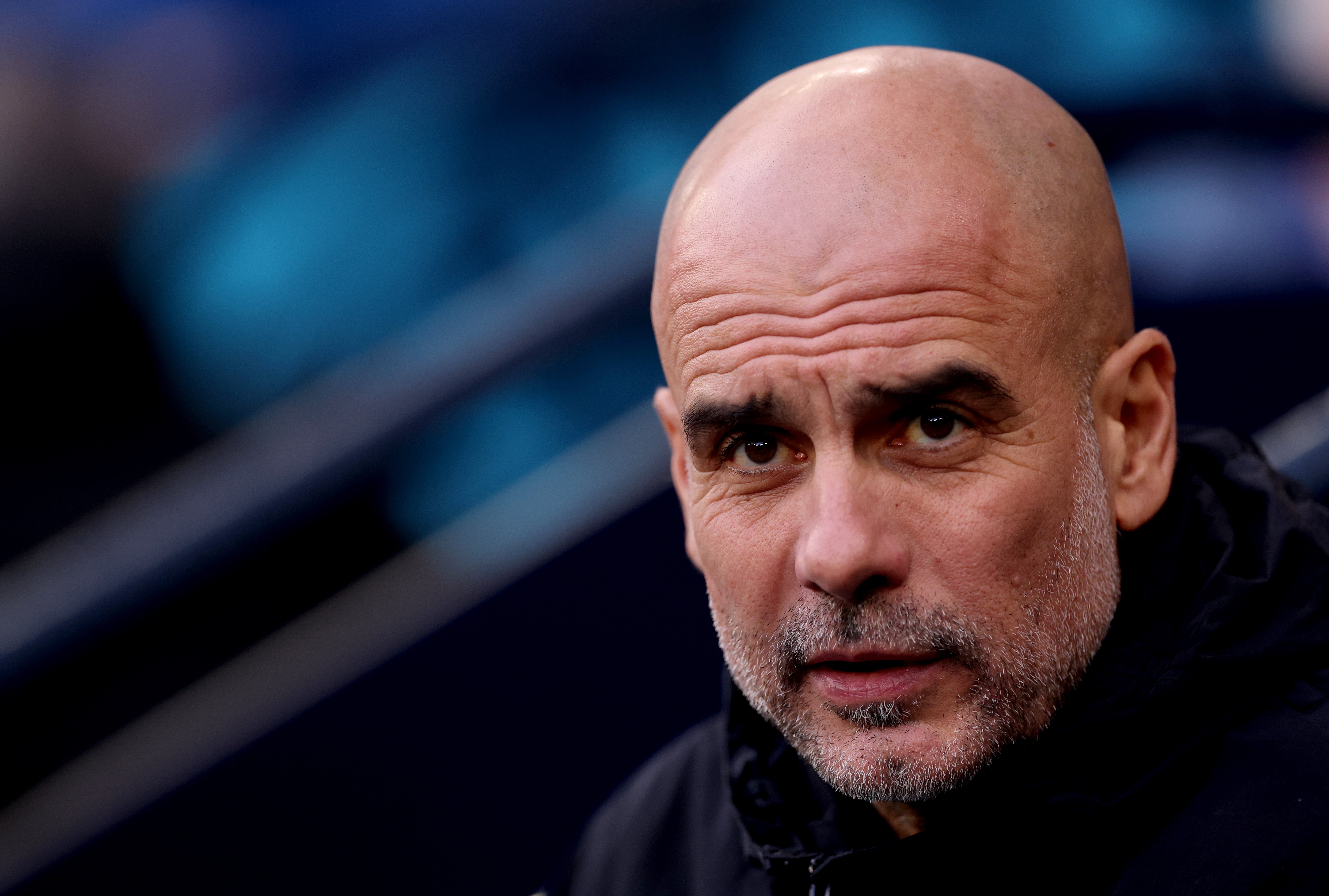 <p>Pep Guardiola, Manager of Manchester City, has joked about his club's net spend</p>