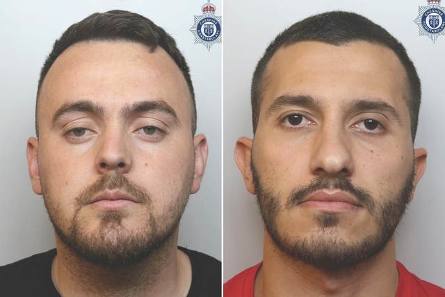 <p>Erisjan Laska, 29 (left) and Denis Puka were both jailed for 56 months</p>