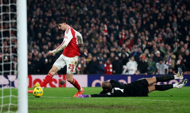 <p>Kai Havertz struck in stoppage time to win the game and secure a place at Wembley</p>
