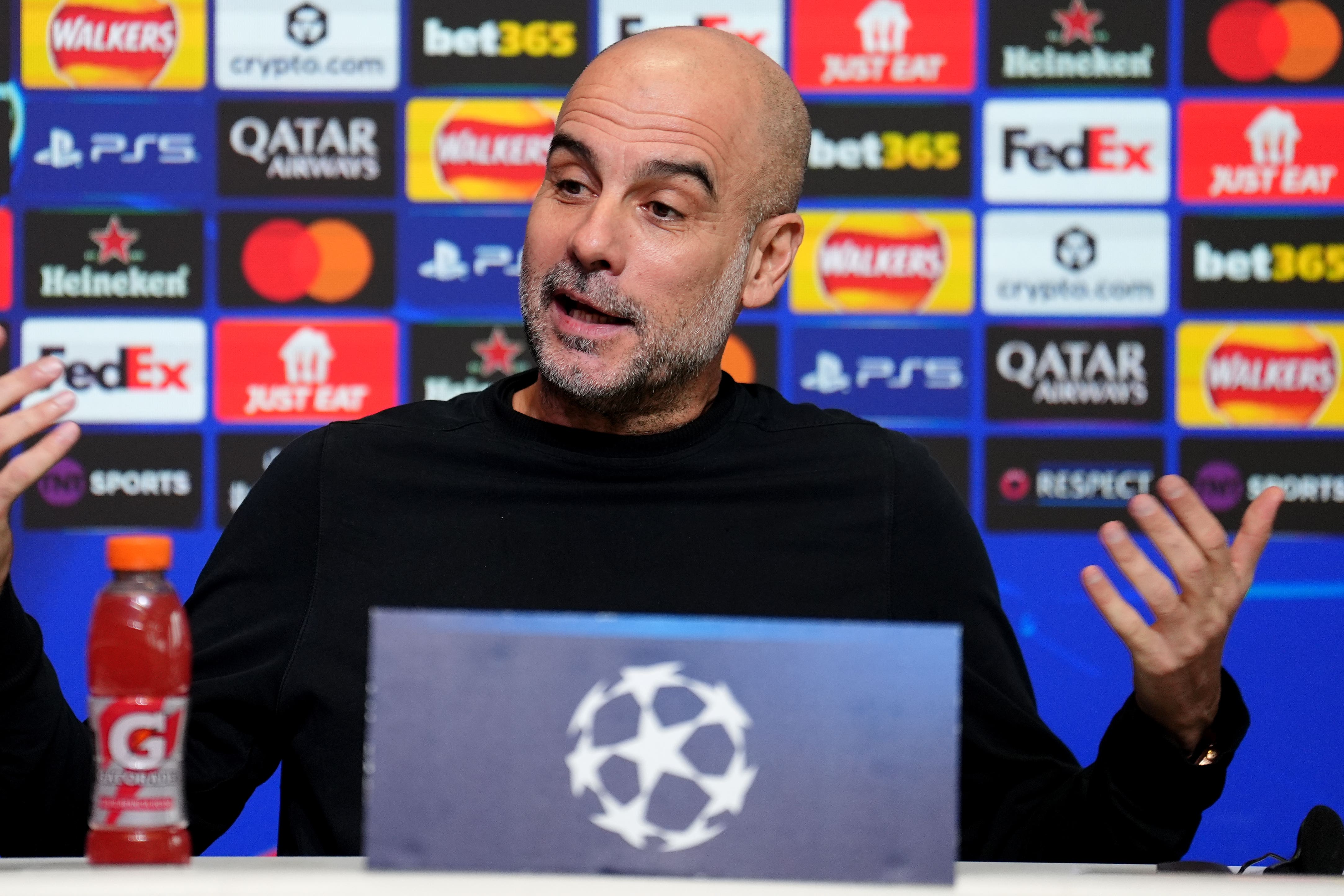 Pep Guardiola spoke passionately about human rights issues at a press conference (Martin Rickett/PA)