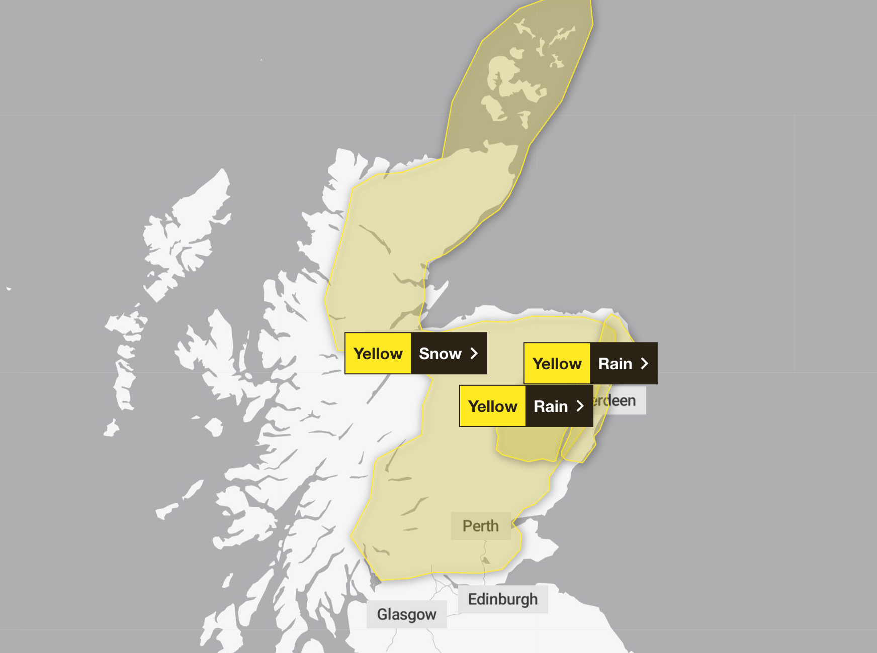 Several weather warnings are in force on Wednesday