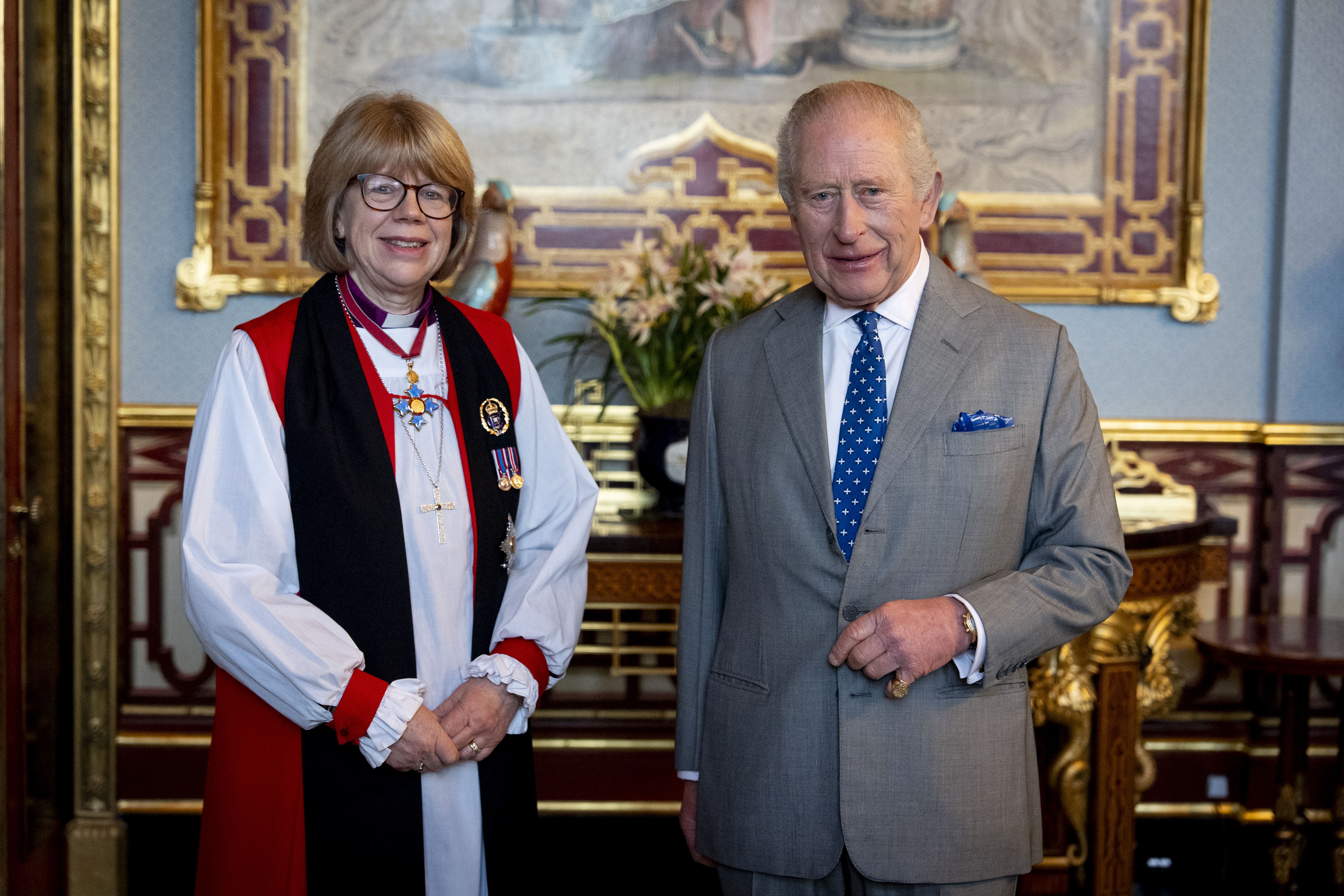 The King with the Archbishop of Canterbury during an audience at Buckingham Palace (Aaron Chown/PA)
