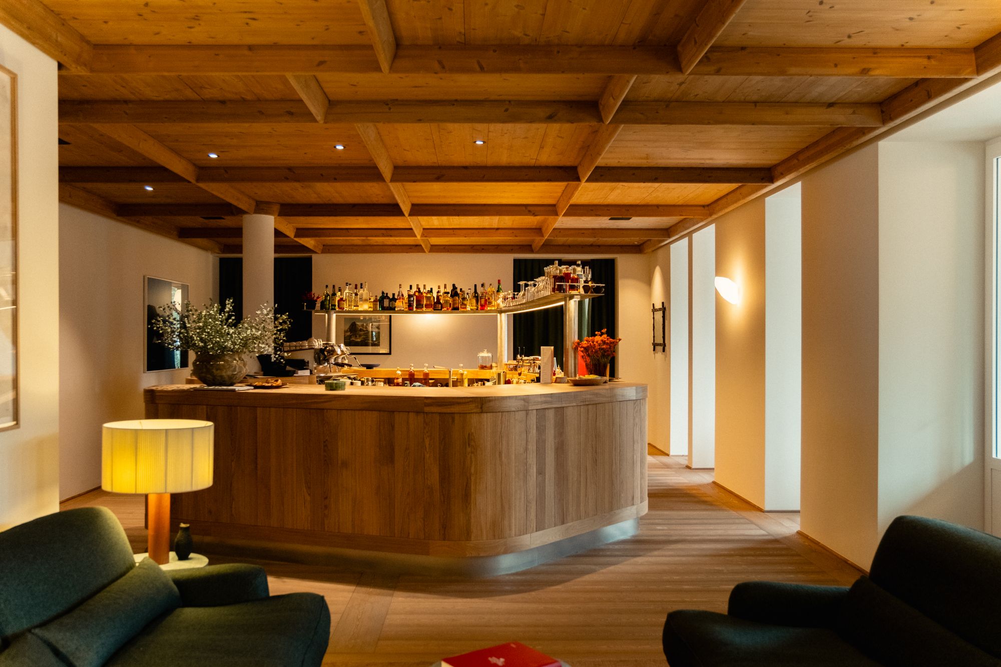 Seek out the large diamond-shaped bar to try a cocktail made with infusions from locally foraged ingredients