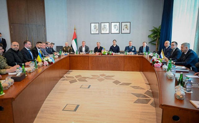 <p>Members of the U.S., Russian and Ukrainian delegations attend the second round of trilateral talks in Abu Dhabi, United Arab Emirates, February 4, 2026.</p>