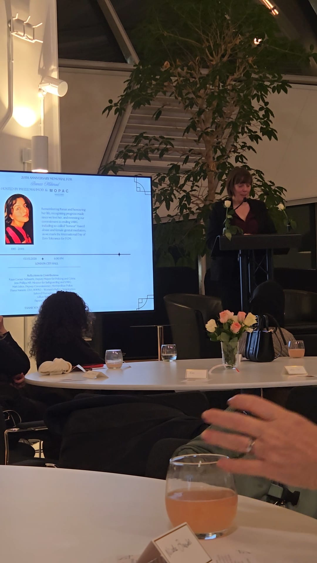 Safeguarding minister Jess Phillips spoke at Banaz's 20th anniversary memorial at City Hall