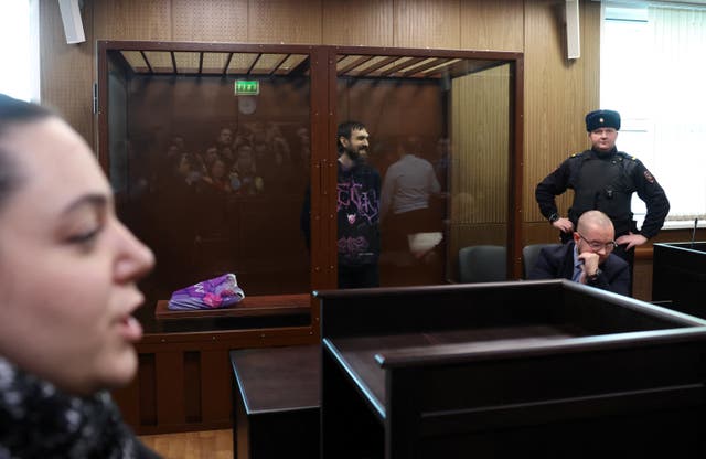 <p>Russian comedian Artemy Ostanin during a court hearing</p>
