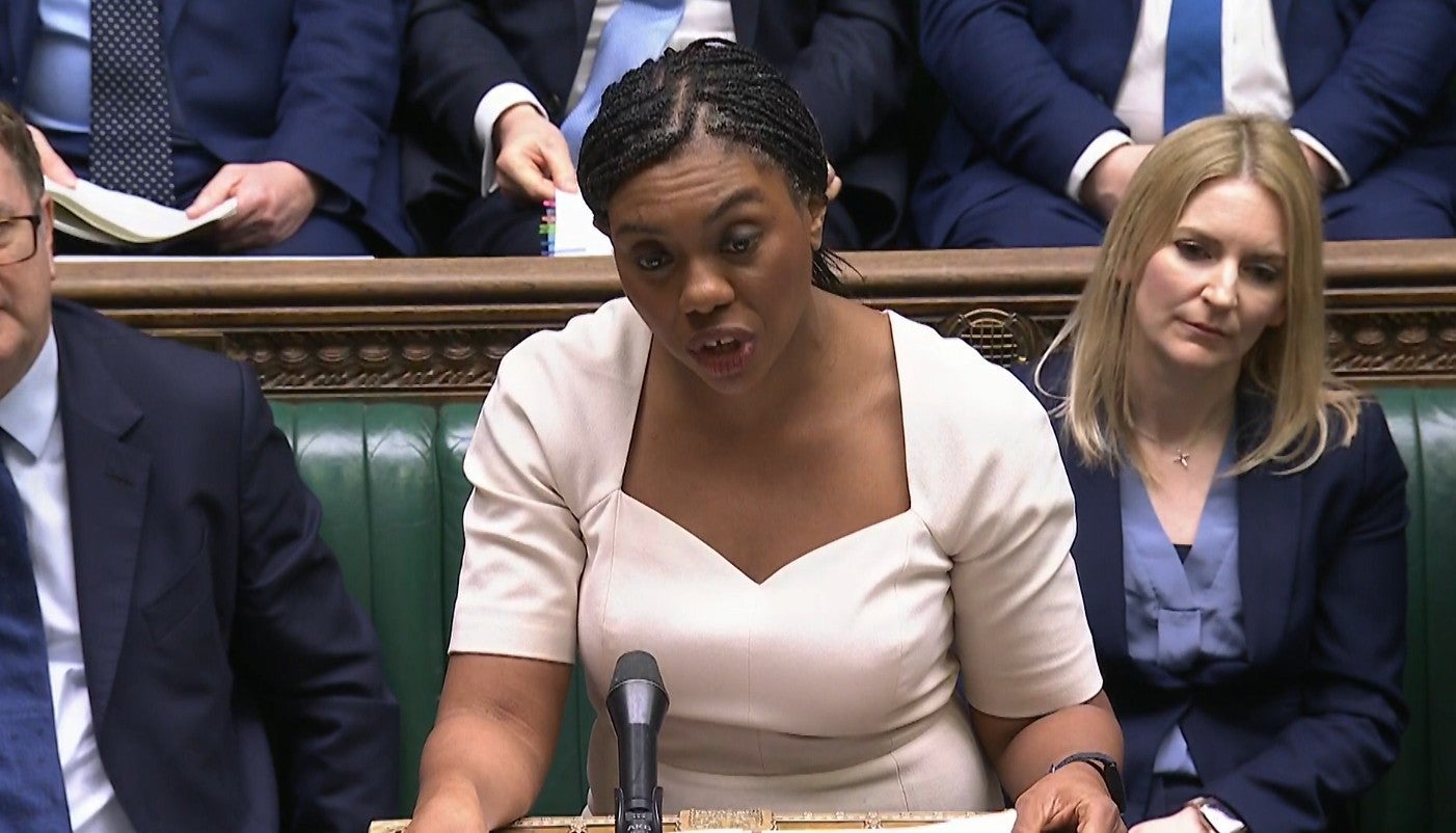 Conservative leader Kemi Badenoch speaking during Prime Minister’s Questions on Wednesday (House of Commons/UK Parliament/PA)