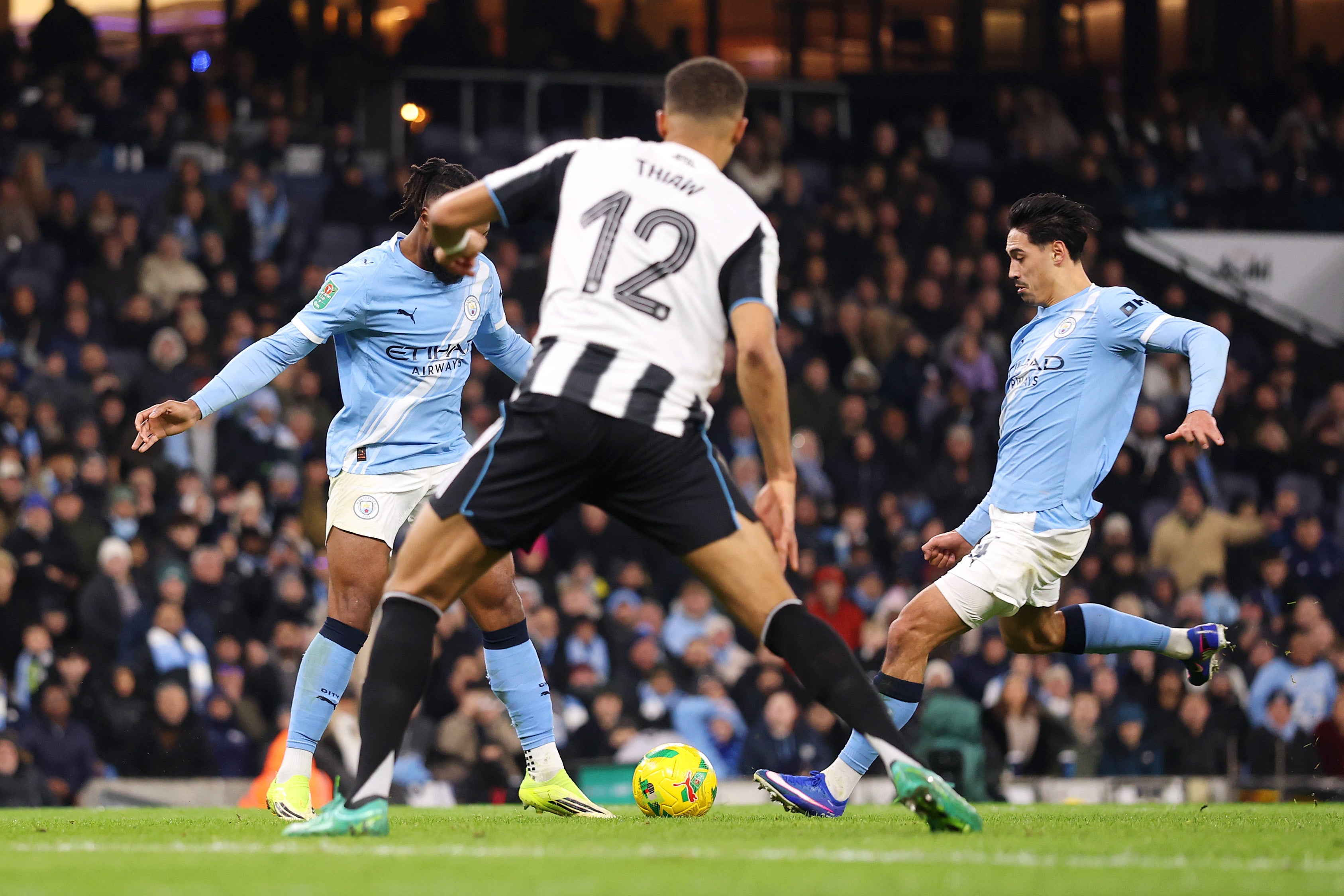 Tijjani Reijnders made matters worse for Newcastle by slotting in the third goal of the night