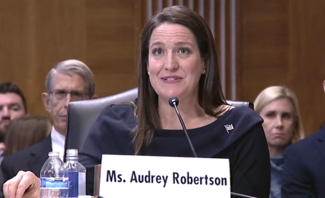 <p>An ethics watchdog has filed a complaint over the appearance of Assistant Secretary of Energy Audrey Robertson, a Trump administration official, in a jewelry ad, noting that it uses Robertson's official title in its copy</p>