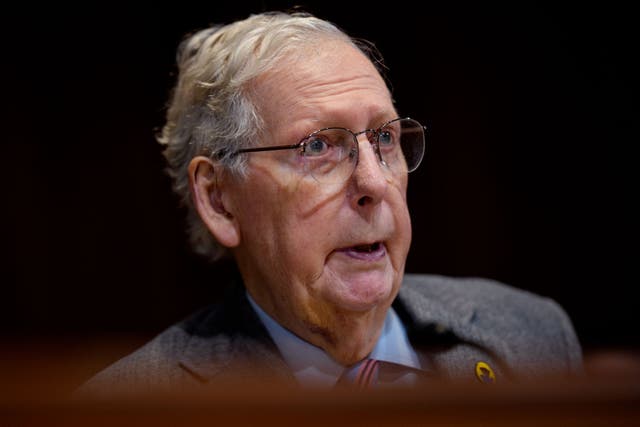 <p>Senator Mitch McConnell, 83, was hospitalized with 'flu-like symptoms,' his spokesperson has announced</p>