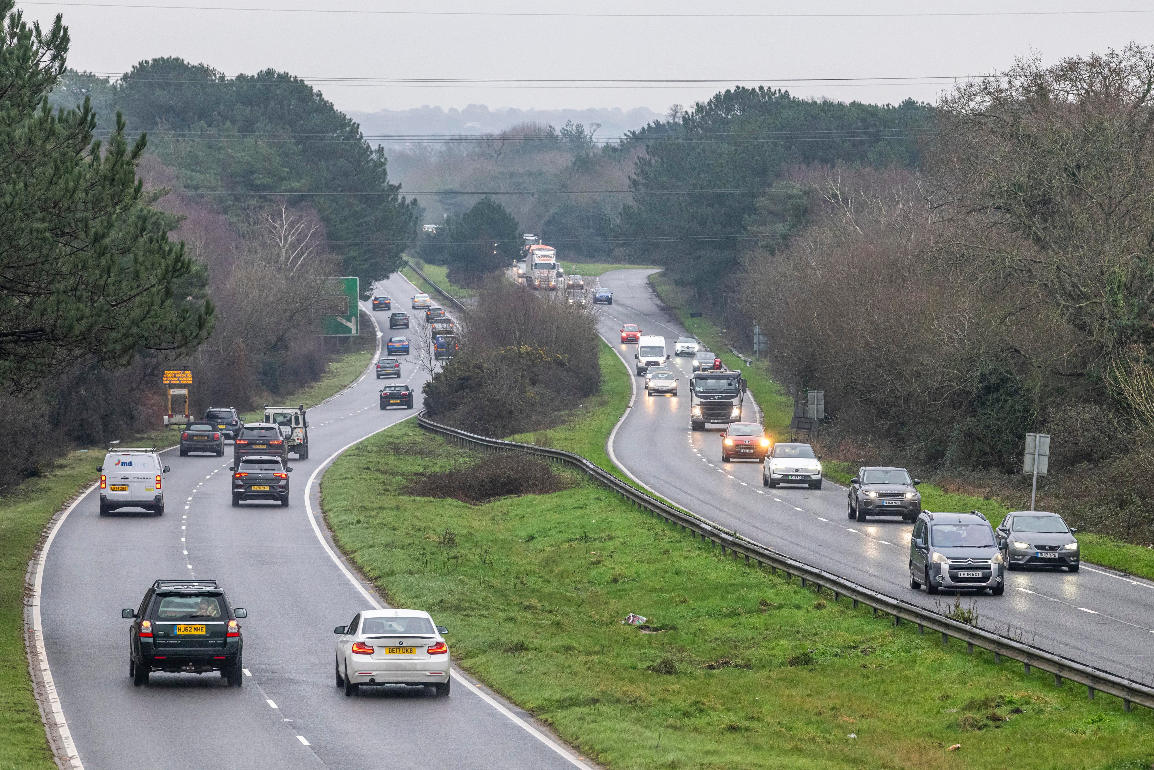 The teen was seen by shocked motorists behind the wheel of the 2.5 litre van on the A35