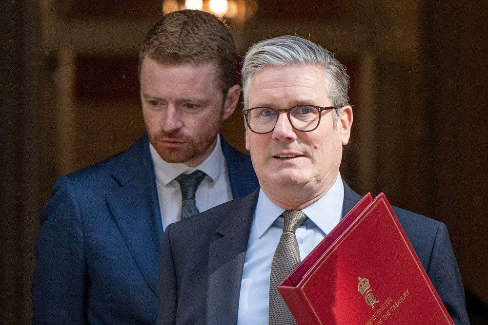 Keir Starmer, with his chief of staff, Morgan McSweeney