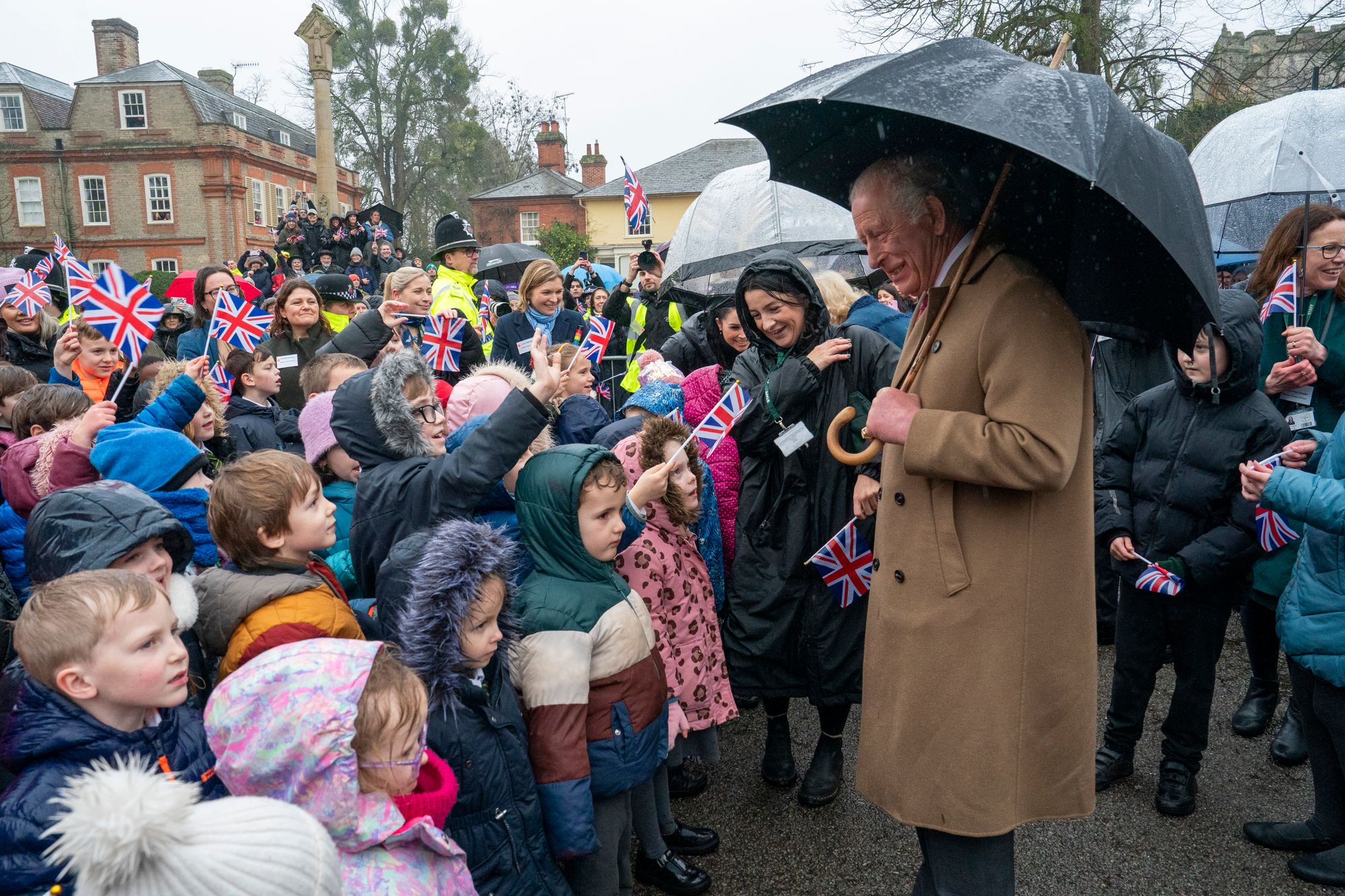 <p>King Charles was heckled by a bystander as he visited a village in Essex </p>