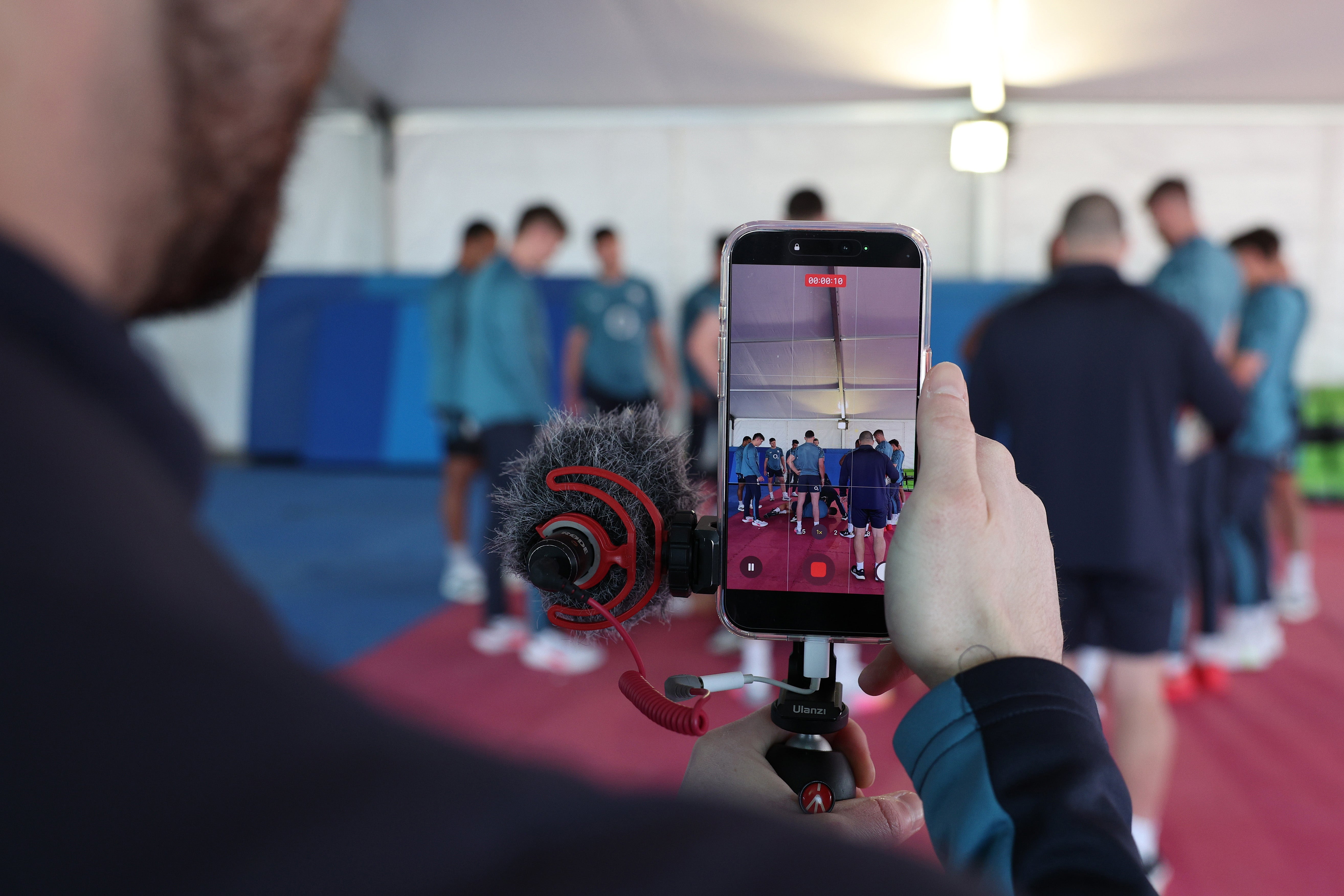 Apple products being used during the England training camp at Hotel Camiral de Caldes de Malavella on January 30, 2026 in Girona, Spain