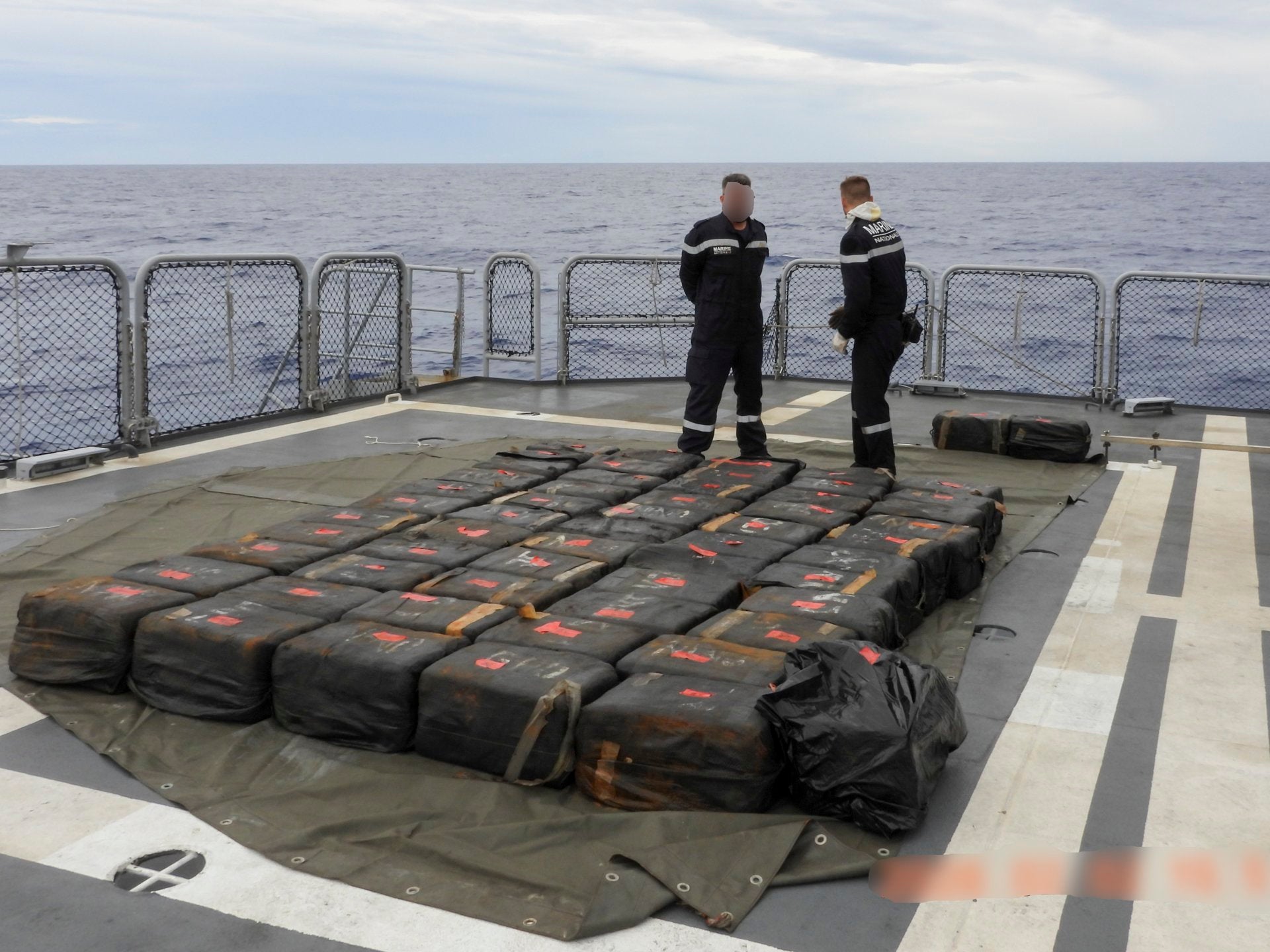 French navy seizes 678kg of cocaine from ship in Caribbean