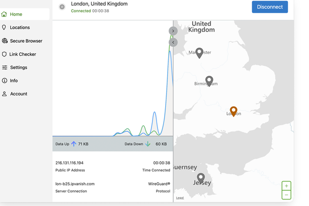 IPVanish has seriously improved its UI over the past year (Alex Lee/The Independent )